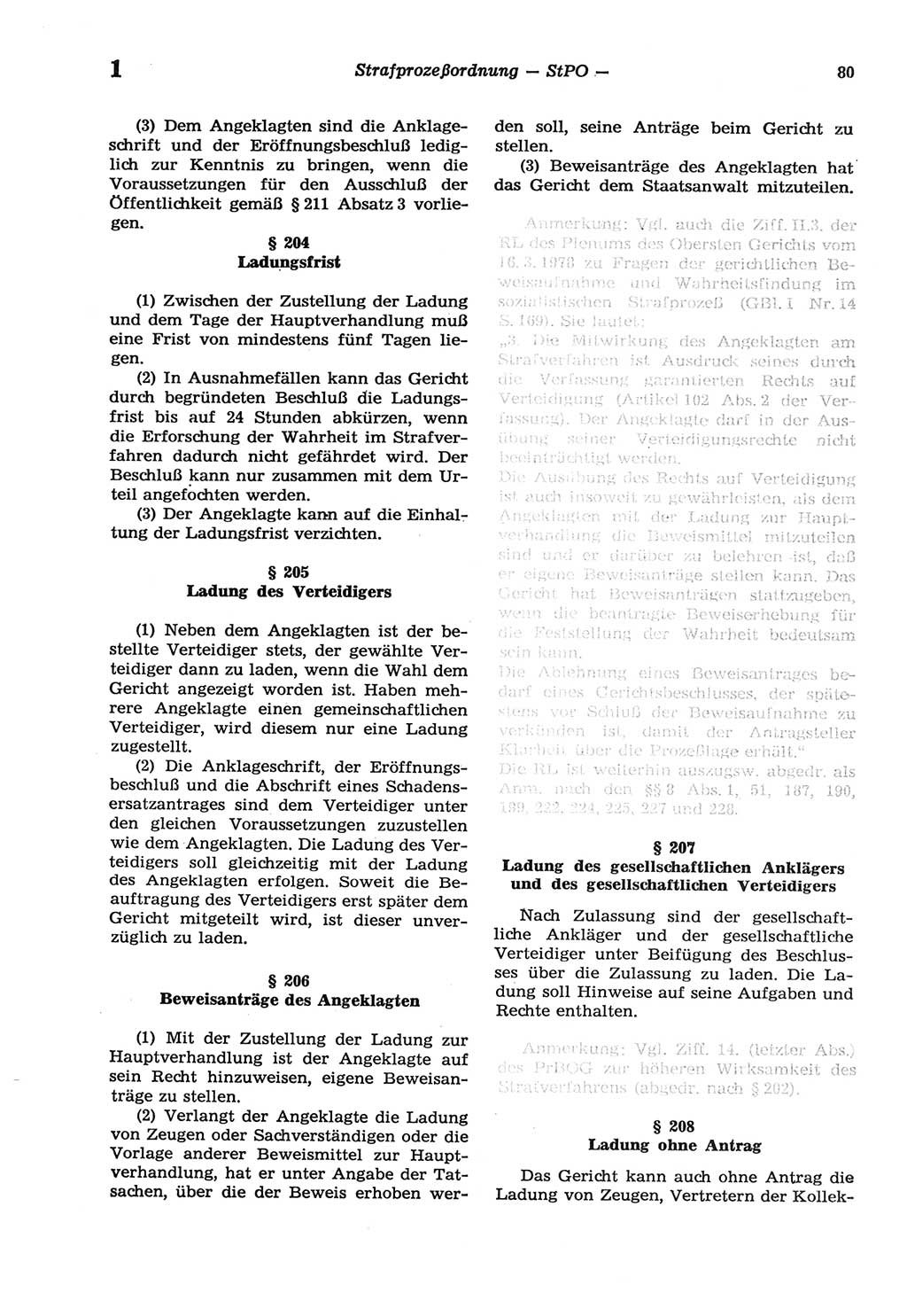 Strafprozeßordnung (StPO) der Deutschen Demokratischen Republik (DDR) sowie angrenzende Gesetze und Bestimmungen 1977, Seite 80 (StPO DDR Ges. Best. 1977, S. 80)