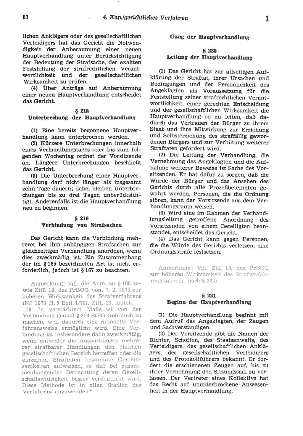 Strafprozeßordnung (StPO) der Deutschen Demokratischen Republik (DDR) sowie angrenzende Gesetze und Bestimmungen 1977, Seite 83 (StPO DDR Ges. Best. 1977, S. 83)