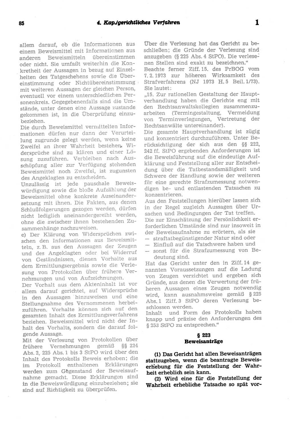 Strafprozeßordnung (StPO) der Deutschen Demokratischen Republik (DDR) sowie angrenzende Gesetze und Bestimmungen 1977, Seite 85 (StPO DDR Ges. Best. 1977, S. 85)