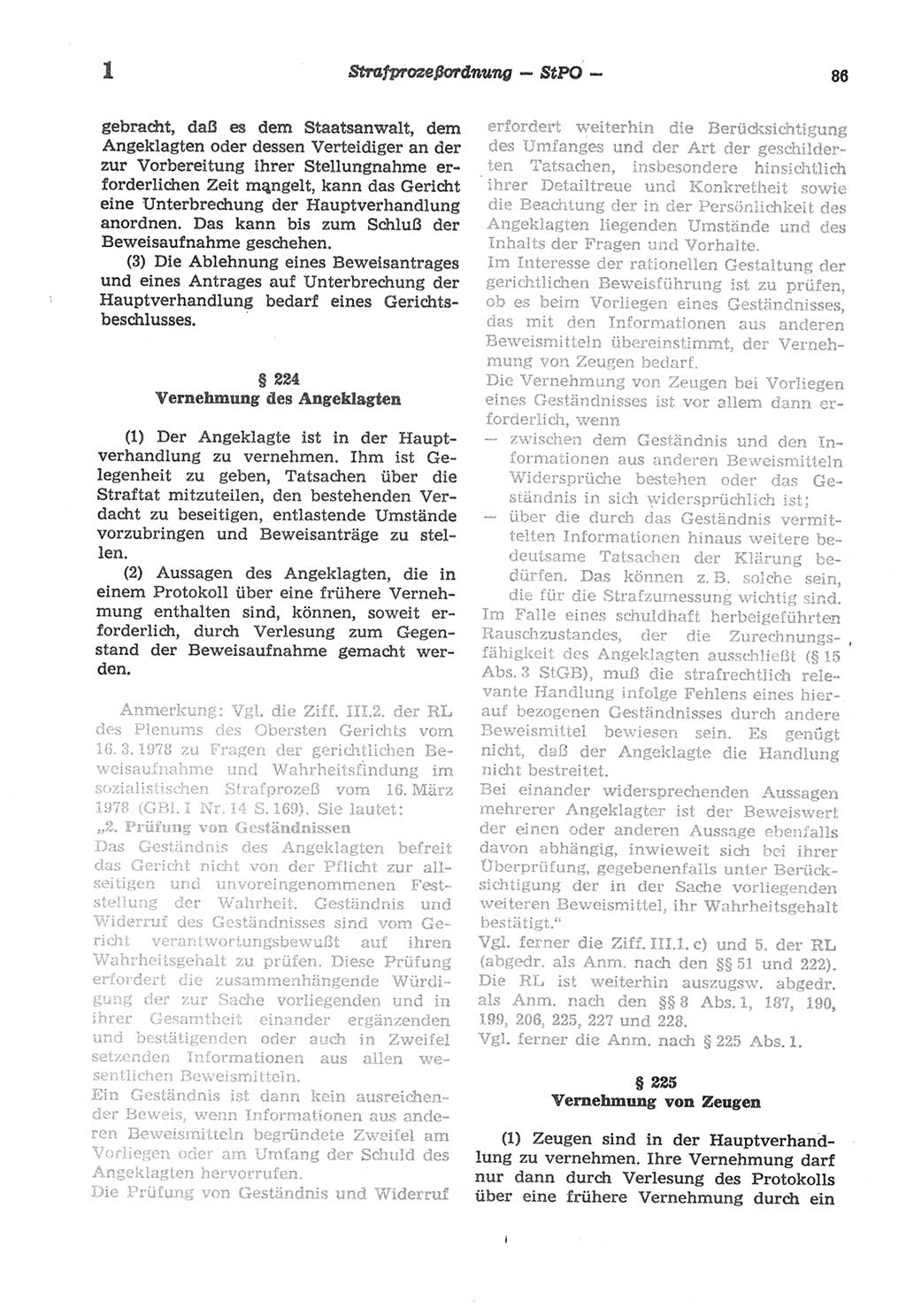 Strafprozeßordnung (StPO) der Deutschen Demokratischen Republik (DDR) sowie angrenzende Gesetze und Bestimmungen 1977, Seite 86 (StPO DDR Ges. Best. 1977, S. 86)