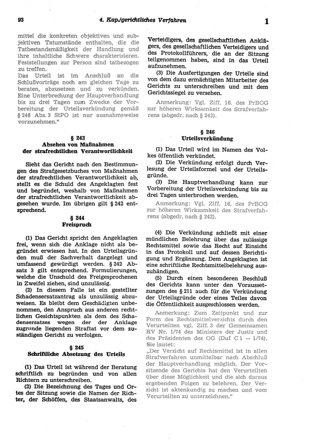 Strafprozeßordnung (StPO) der Deutschen Demokratischen Republik (DDR) sowie angrenzende Gesetze und Bestimmungen 1977, Seite 93 (StPO DDR Ges. Best. 1977, S. 93)