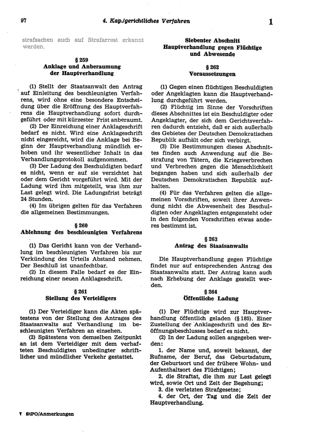 Strafprozeßordnung (StPO) der Deutschen Demokratischen Republik (DDR) sowie angrenzende Gesetze und Bestimmungen 1977, Seite 97 (StPO DDR Ges. Best. 1977, S. 97)