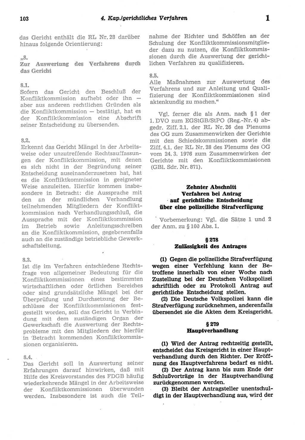 Strafprozeßordnung (StPO) der Deutschen Demokratischen Republik (DDR) sowie angrenzende Gesetze und Bestimmungen 1977, Seite 103 (StPO DDR Ges. Best. 1977, S. 103)