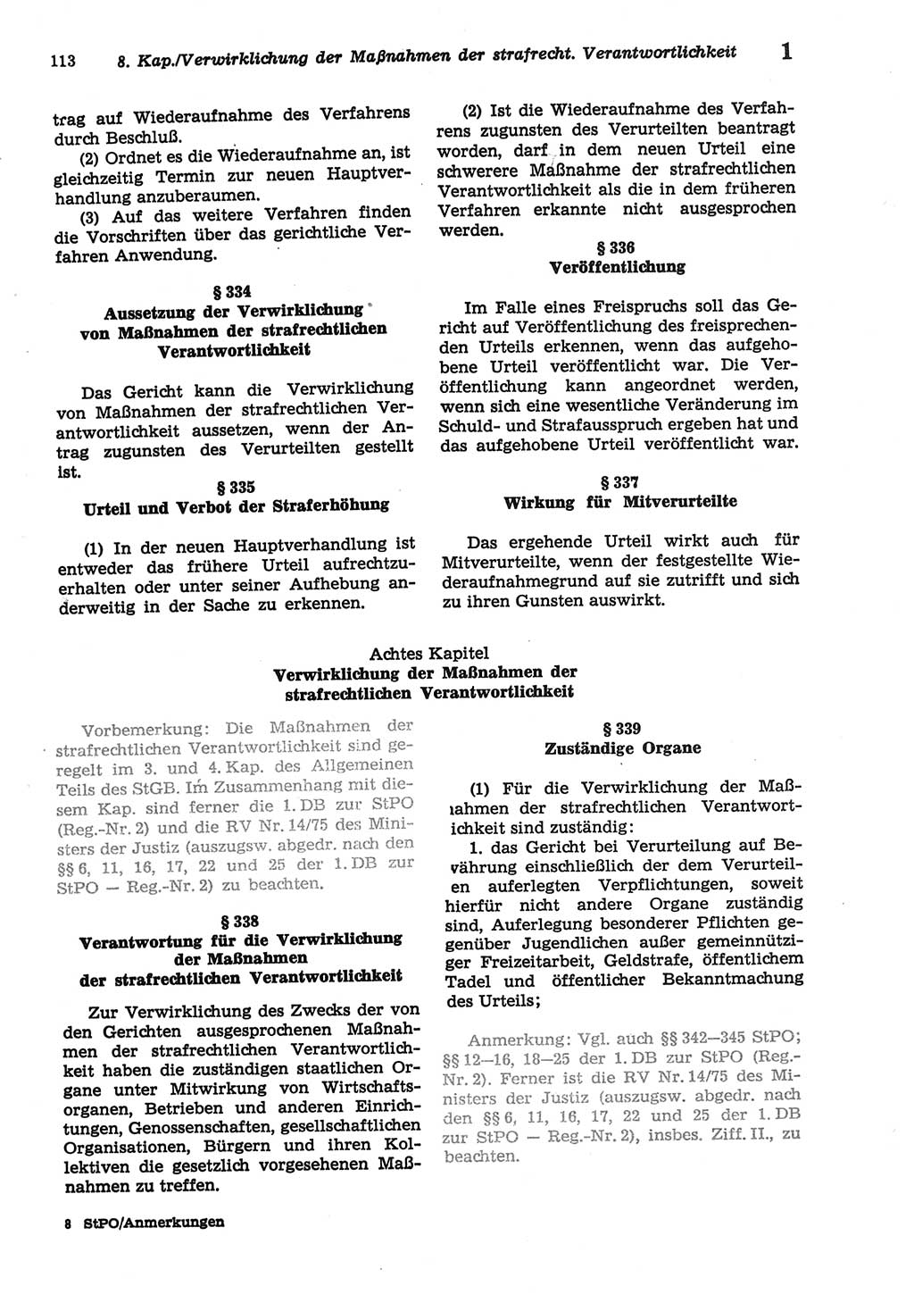 Strafprozeßordnung (StPO) der Deutschen Demokratischen Republik (DDR) sowie angrenzende Gesetze und Bestimmungen 1977, Seite 113 (StPO DDR Ges. Best. 1977, S. 113)