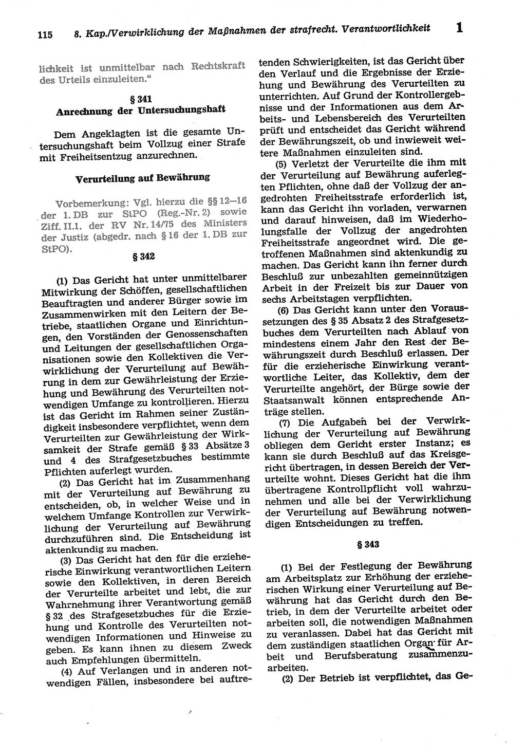 Strafprozeßordnung (StPO) der Deutschen Demokratischen Republik (DDR) sowie angrenzende Gesetze und Bestimmungen 1977, Seite 115 (StPO DDR Ges. Best. 1977, S. 115)