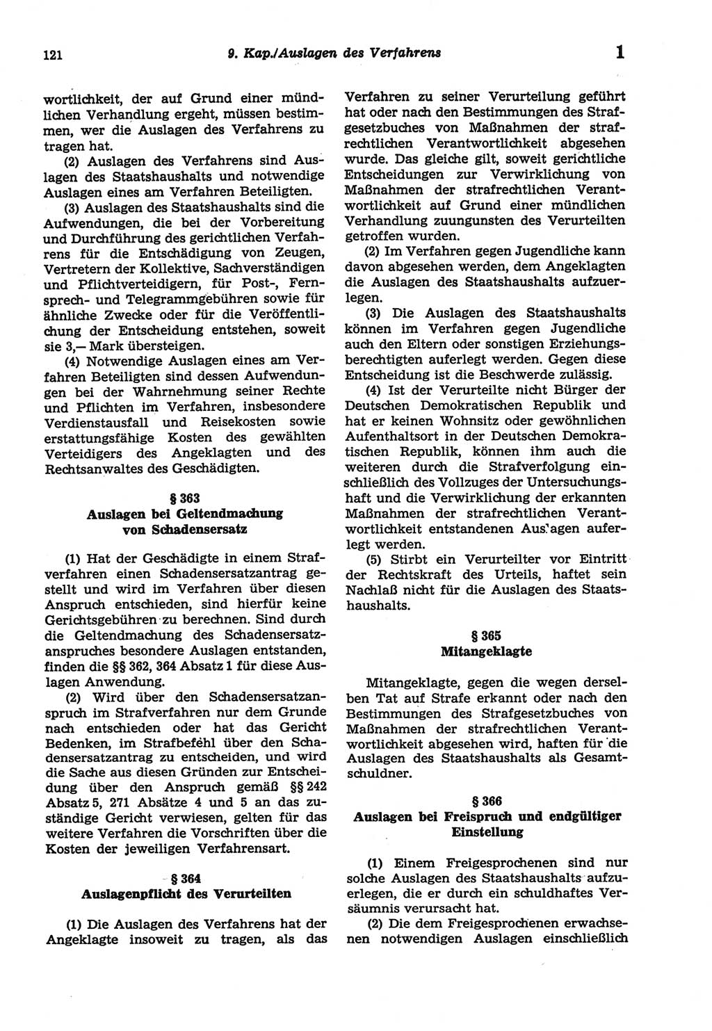 Strafprozeßordnung (StPO) der Deutschen Demokratischen Republik (DDR) sowie angrenzende Gesetze und Bestimmungen 1977, Seite 121 (StPO DDR Ges. Best. 1977, S. 121)