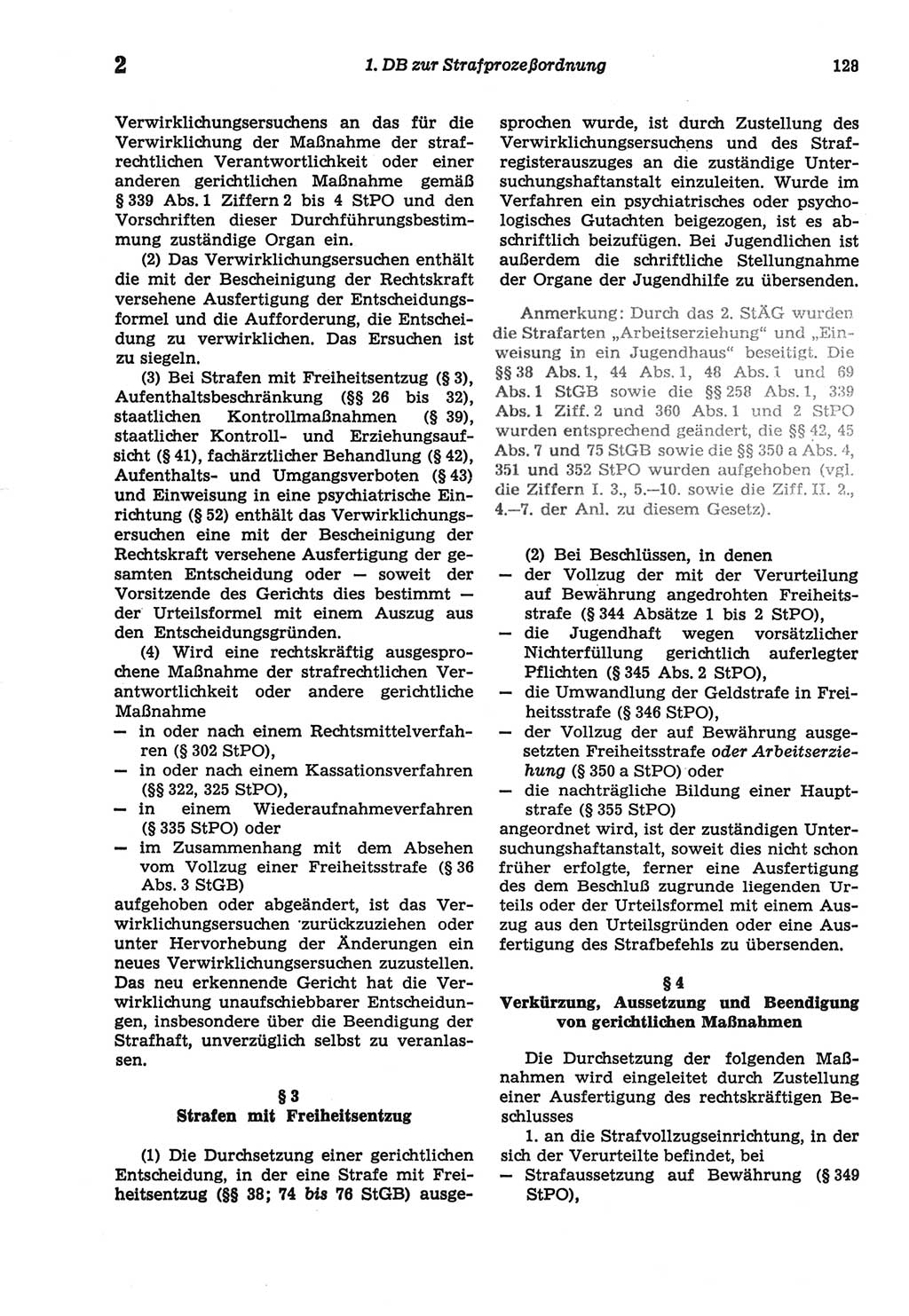 Strafprozeßordnung (StPO) der Deutschen Demokratischen Republik (DDR) sowie angrenzende Gesetze und Bestimmungen 1977, Seite 128 (StPO DDR Ges. Best. 1977, S. 128)