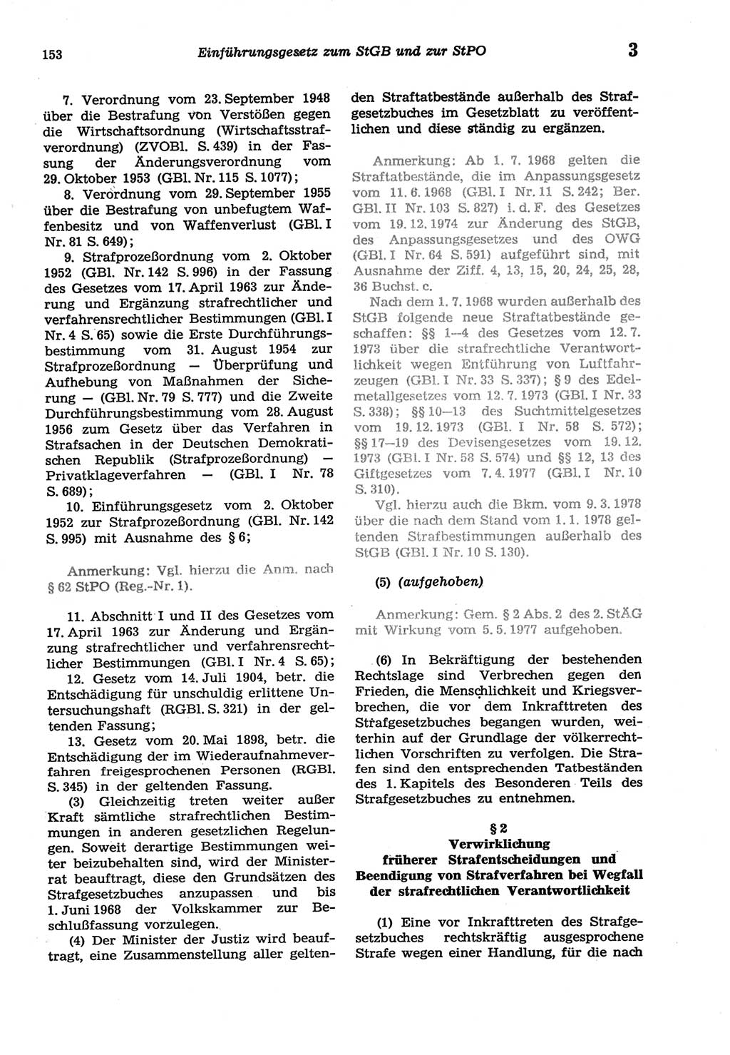 Strafprozeßordnung (StPO) der Deutschen Demokratischen Republik (DDR) sowie angrenzende Gesetze und Bestimmungen 1977, Seite 153 (StPO DDR Ges. Best. 1977, S. 153)
