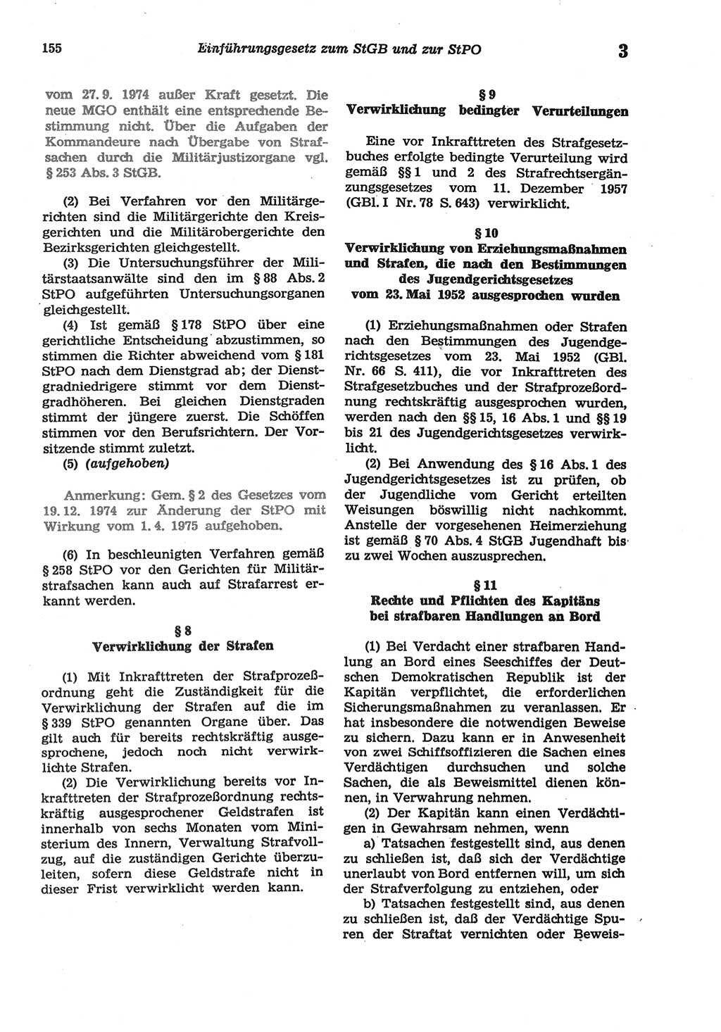 Strafprozeßordnung (StPO) der Deutschen Demokratischen Republik (DDR) sowie angrenzende Gesetze und Bestimmungen 1977, Seite 155 (StPO DDR Ges. Best. 1977, S. 155)