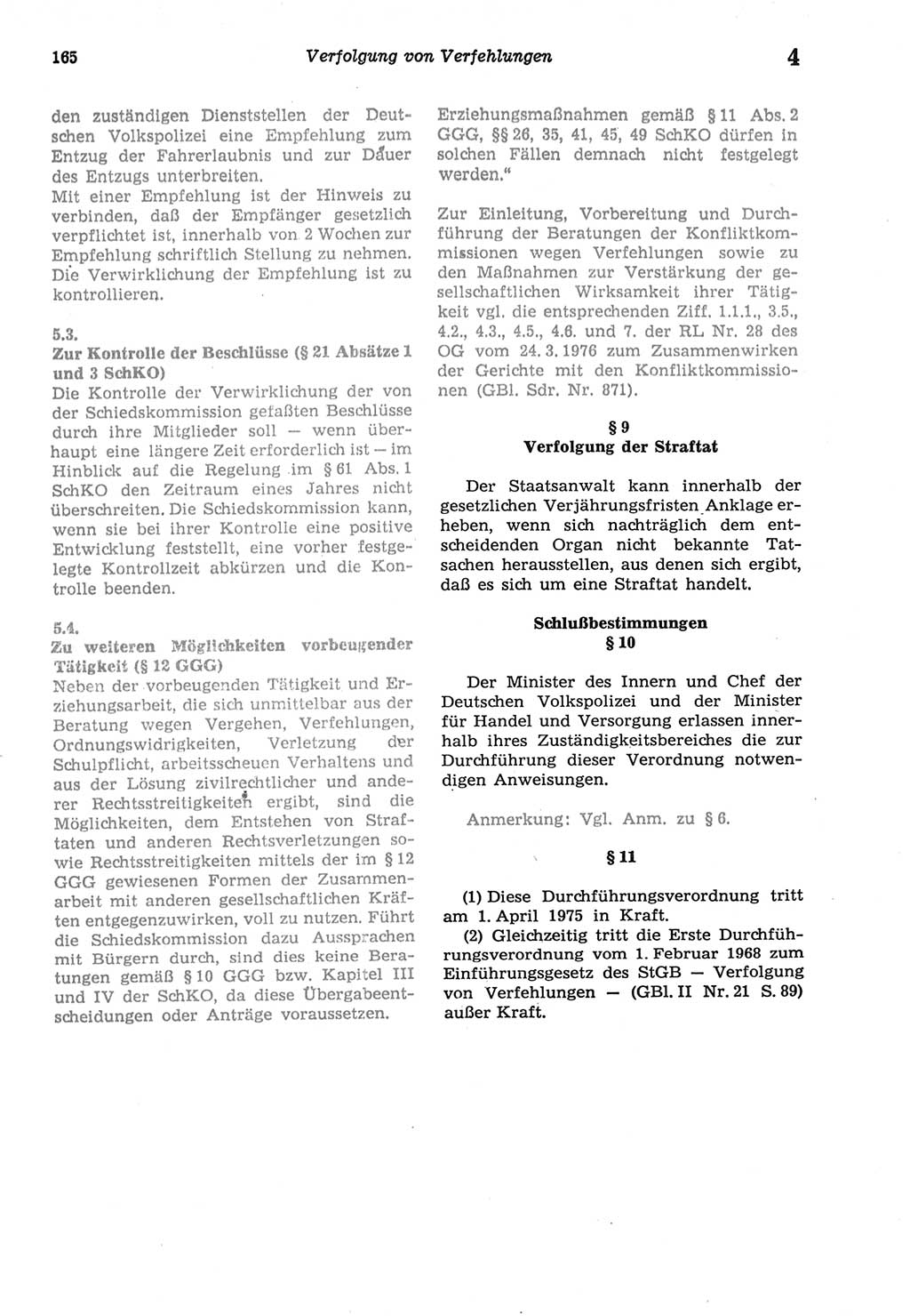 Strafprozeßordnung (StPO) der Deutschen Demokratischen Republik (DDR) sowie angrenzende Gesetze und Bestimmungen 1977, Seite 165 (StPO DDR Ges. Best. 1977, S. 165)