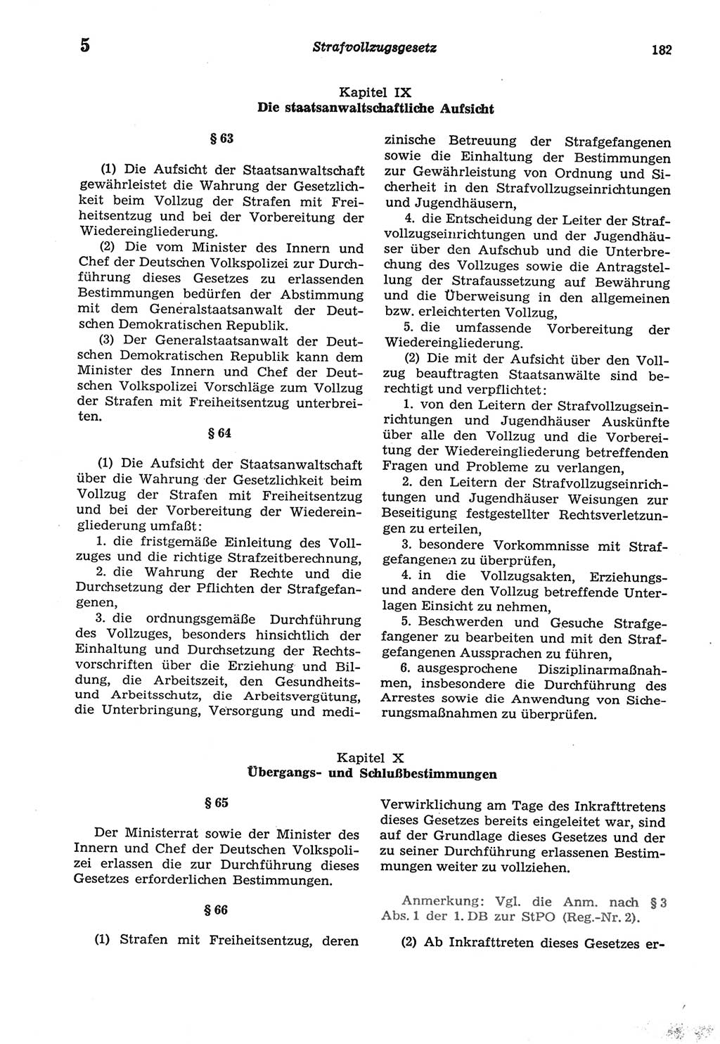 Strafprozeßordnung (StPO) der Deutschen Demokratischen Republik (DDR) sowie angrenzende Gesetze und Bestimmungen 1977, Seite 182 (StPO DDR Ges. Best. 1977, S. 182)