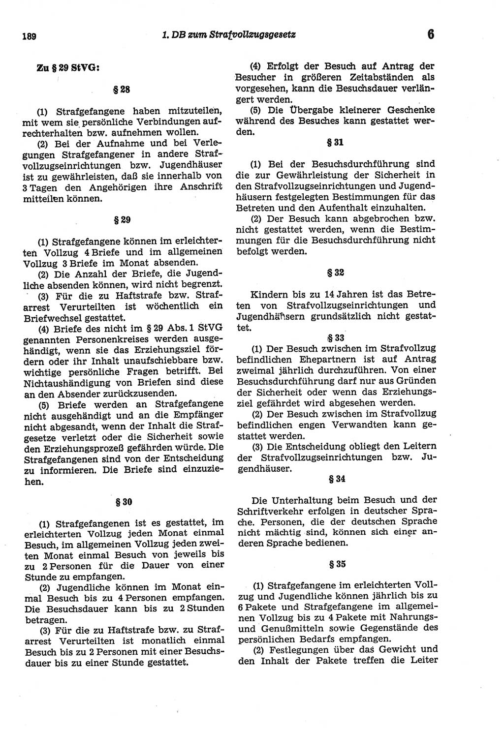 Strafprozeßordnung (StPO) der Deutschen Demokratischen Republik (DDR) sowie angrenzende Gesetze und Bestimmungen 1977, Seite 189 (StPO DDR Ges. Best. 1977, S. 189)
