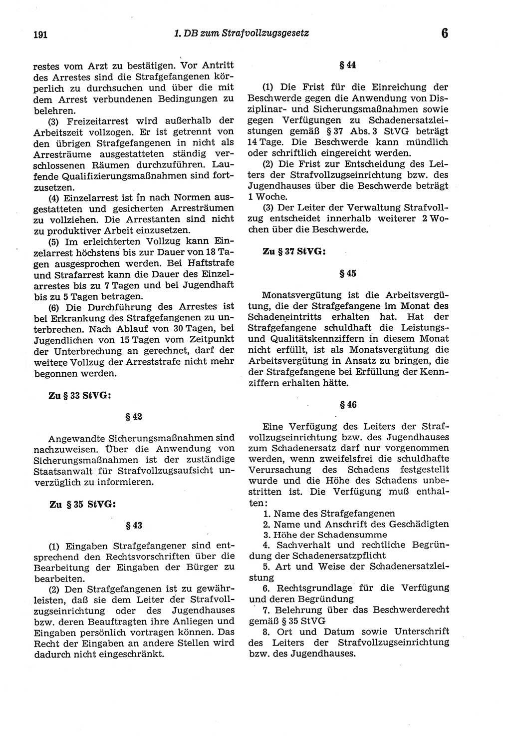 Strafprozeßordnung (StPO) der Deutschen Demokratischen Republik (DDR) sowie angrenzende Gesetze und Bestimmungen 1977, Seite 191 (StPO DDR Ges. Best. 1977, S. 191)