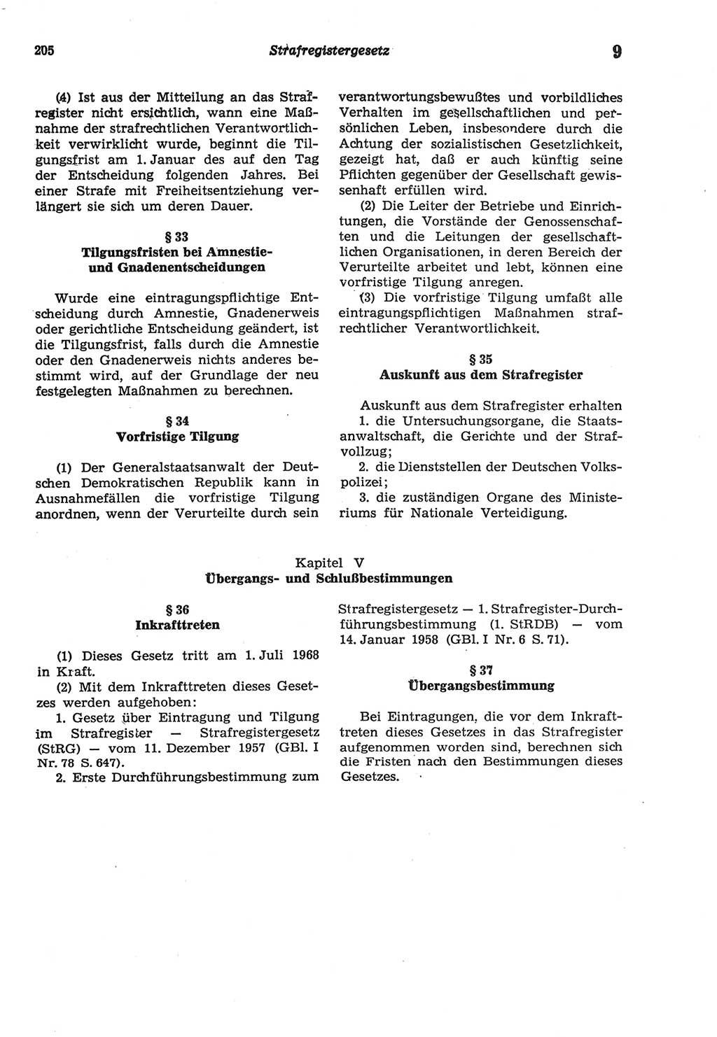 Strafprozeßordnung (StPO) der Deutschen Demokratischen Republik (DDR) sowie angrenzende Gesetze und Bestimmungen 1977, Seite 205 (StPO DDR Ges. Best. 1977, S. 205)