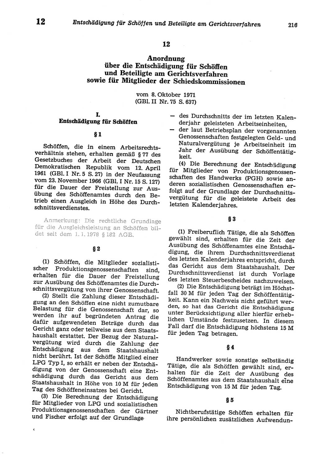 Strafprozeßordnung (StPO) der Deutschen Demokratischen Republik (DDR) sowie angrenzende Gesetze und Bestimmungen 1977, Seite 216 (StPO DDR Ges. Best. 1977, S. 216)