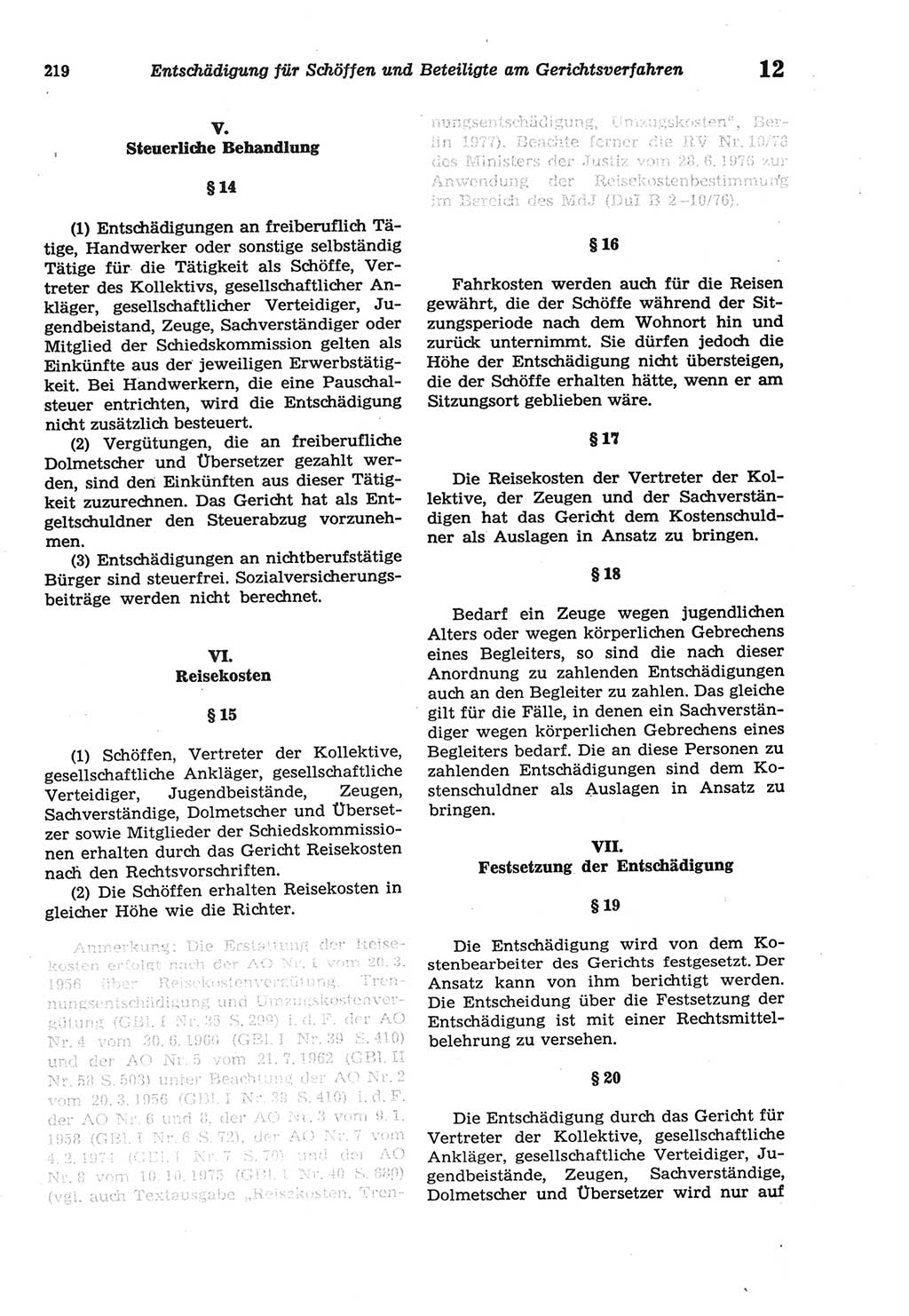 Strafprozeßordnung (StPO) der Deutschen Demokratischen Republik (DDR) sowie angrenzende Gesetze und Bestimmungen 1977, Seite 219 (StPO DDR Ges. Best. 1977, S. 219)