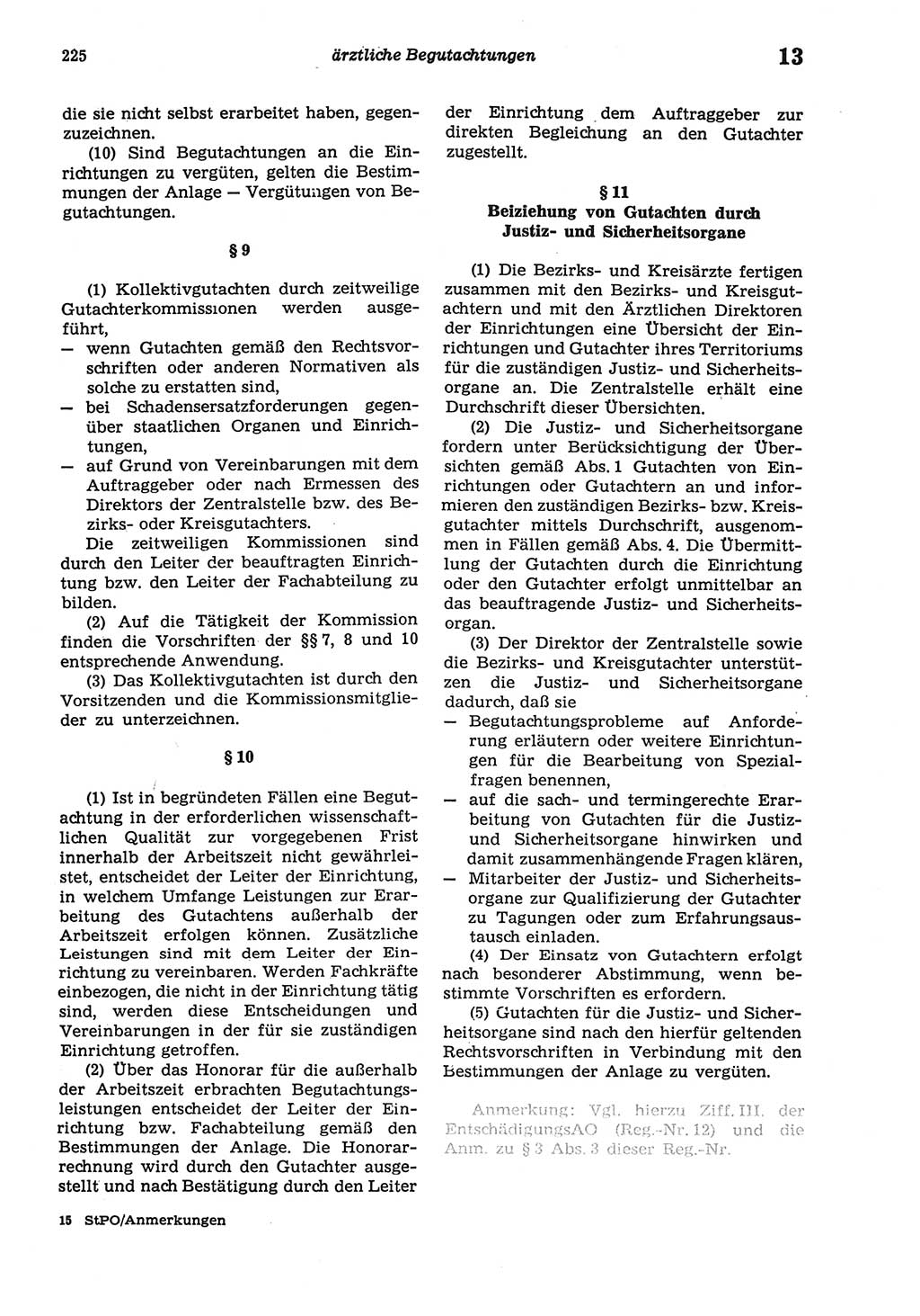 Strafprozeßordnung (StPO) der Deutschen Demokratischen Republik (DDR) sowie angrenzende Gesetze und Bestimmungen 1977, Seite 225 (StPO DDR Ges. Best. 1977, S. 225)
