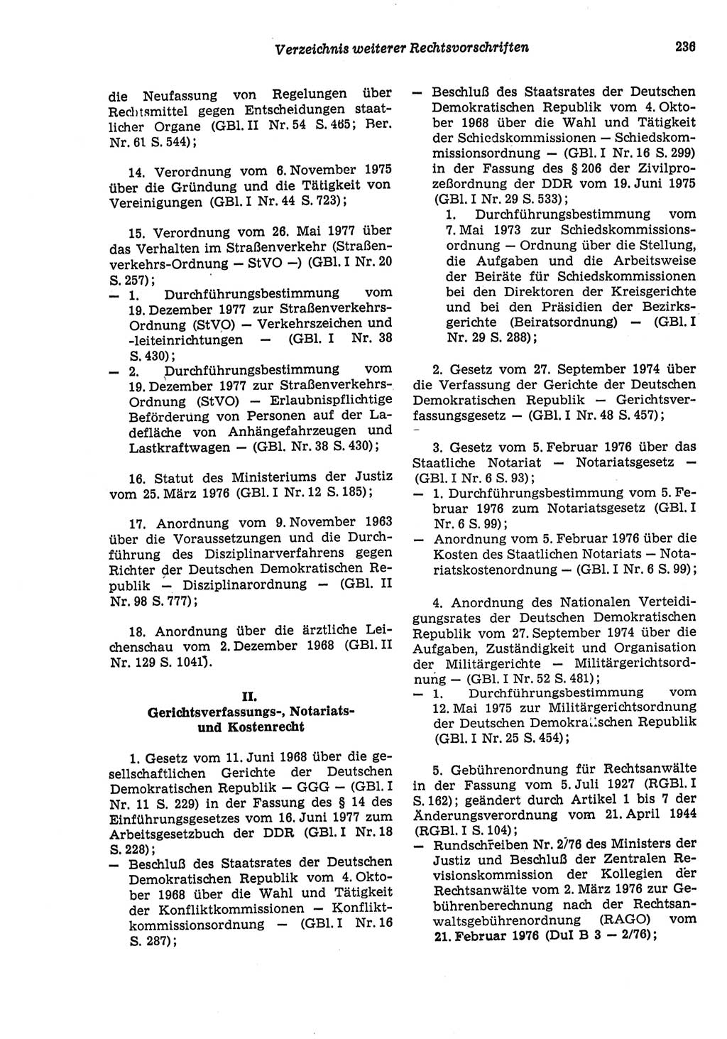 Strafprozeßordnung (StPO) der Deutschen Demokratischen Republik (DDR) sowie angrenzende Gesetze und Bestimmungen 1977, Seite 236 (StPO DDR Ges. Best. 1977, S. 236)