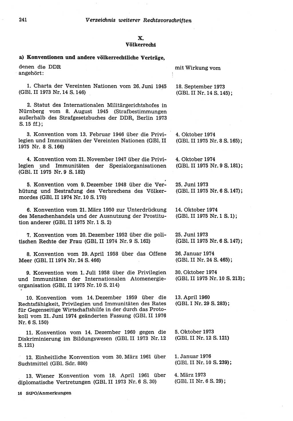 Strafprozeßordnung (StPO) der Deutschen Demokratischen Republik (DDR) sowie angrenzende Gesetze und Bestimmungen 1977, Seite 241 (StPO DDR Ges. Best. 1977, S. 241)