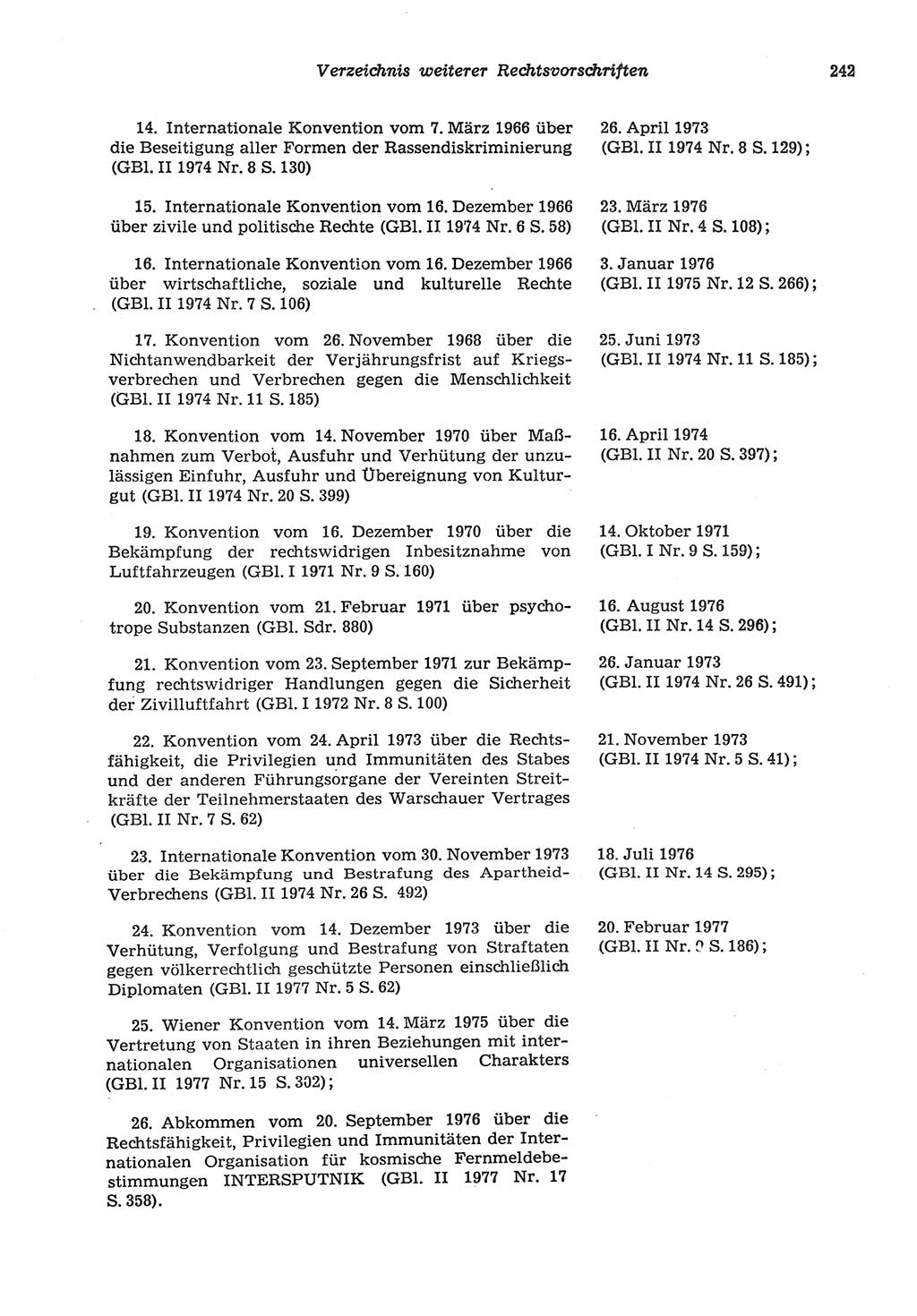Strafprozeßordnung (StPO) der Deutschen Demokratischen Republik (DDR) sowie angrenzende Gesetze und Bestimmungen 1977, Seite 242 (StPO DDR Ges. Best. 1977, S. 242)