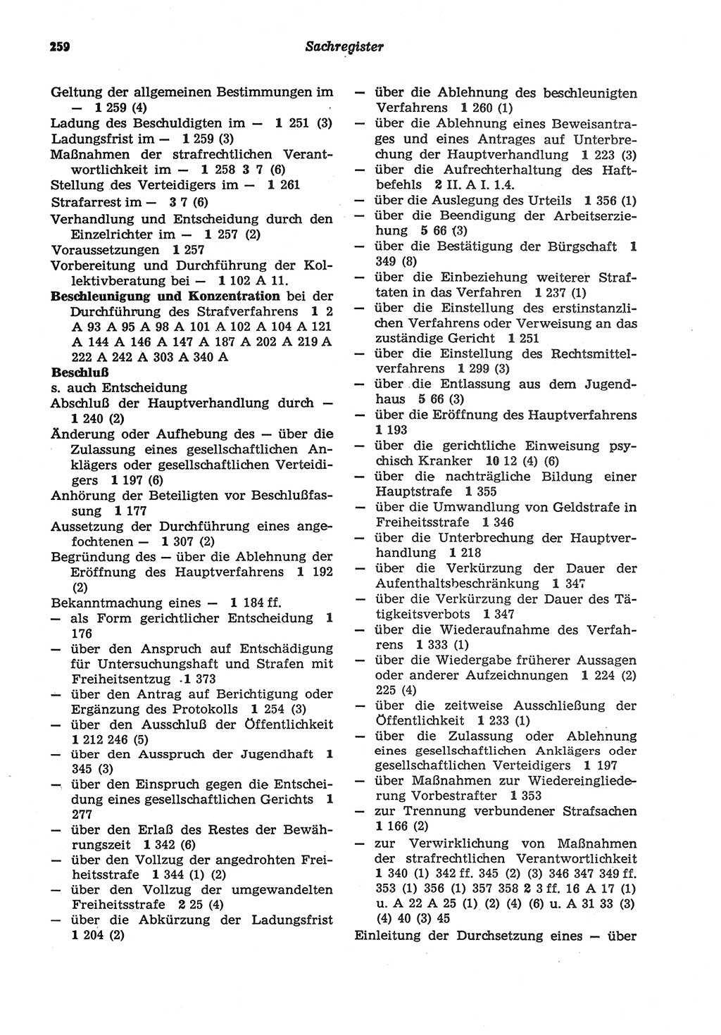 Strafprozeßordnung (StPO) der Deutschen Demokratischen Republik (DDR) sowie angrenzende Gesetze und Bestimmungen 1977, Seite 259 (StPO DDR Ges. Best. 1977, S. 259)