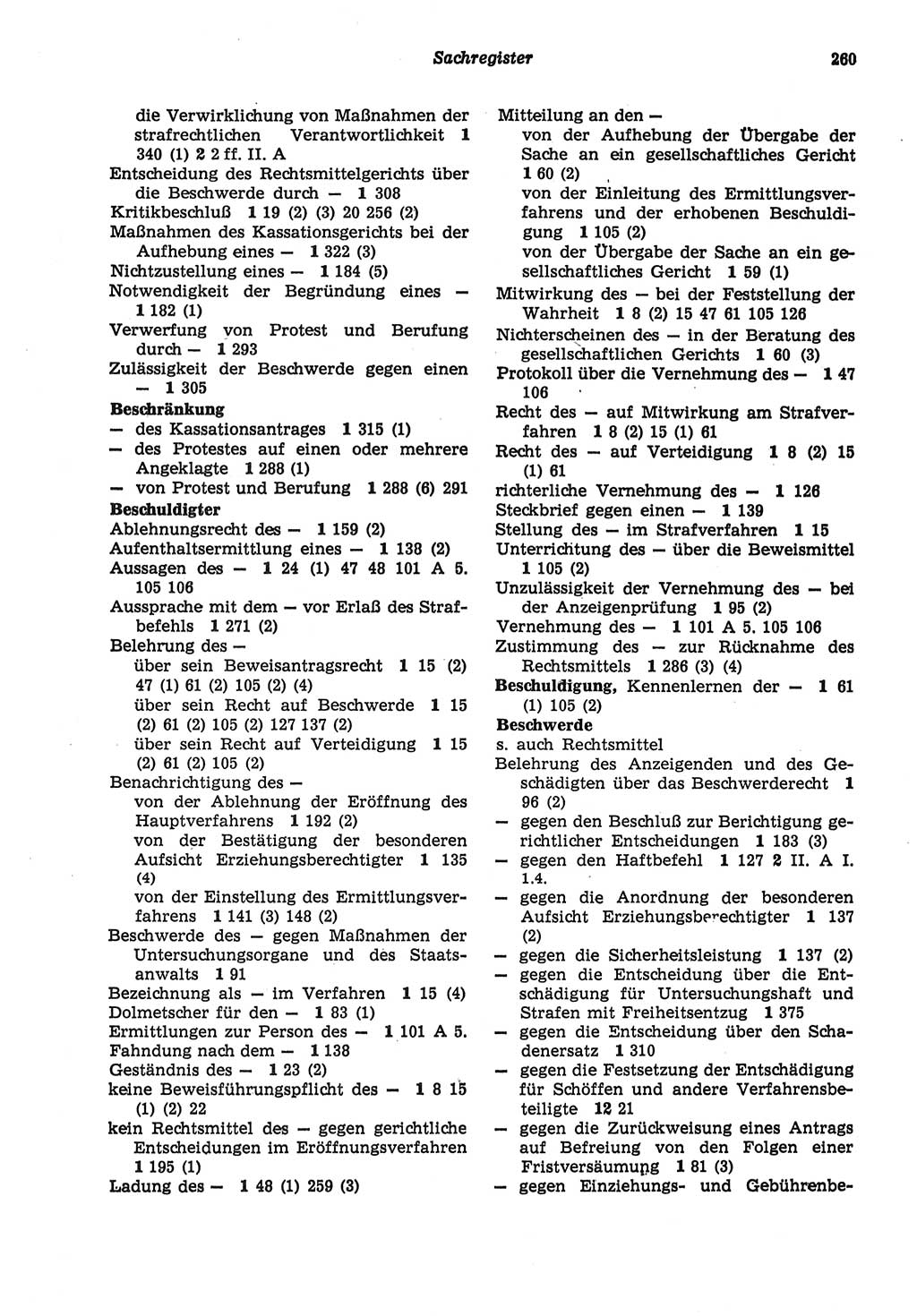 Strafprozeßordnung (StPO) der Deutschen Demokratischen Republik (DDR) sowie angrenzende Gesetze und Bestimmungen 1977, Seite 260 (StPO DDR Ges. Best. 1977, S. 260)