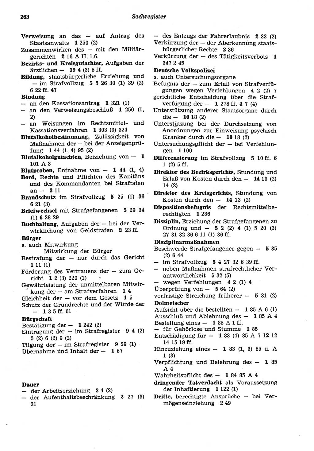 Strafprozeßordnung (StPO) der Deutschen Demokratischen Republik (DDR) sowie angrenzende Gesetze und Bestimmungen 1977, Seite 263 (StPO DDR Ges. Best. 1977, S. 263)