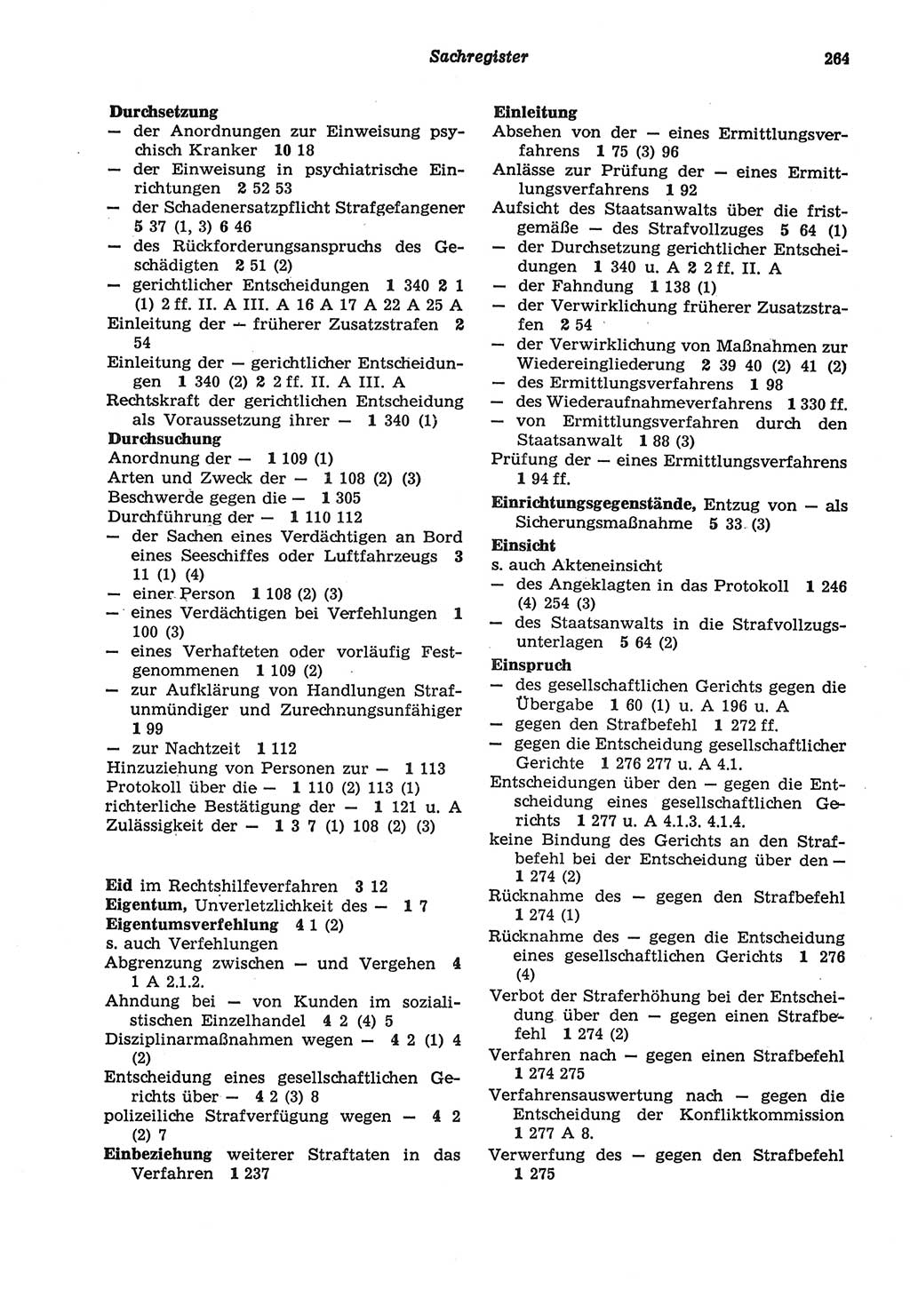 Strafprozeßordnung (StPO) der Deutschen Demokratischen Republik (DDR) sowie angrenzende Gesetze und Bestimmungen 1977, Seite 264 (StPO DDR Ges. Best. 1977, S. 264)