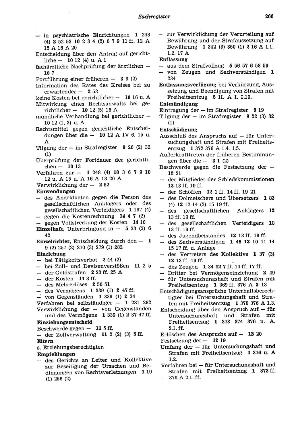 Strafprozeßordnung (StPO) der Deutschen Demokratischen Republik (DDR) sowie angrenzende Gesetze und Bestimmungen 1977, Seite 266 (StPO DDR Ges. Best. 1977, S. 266)