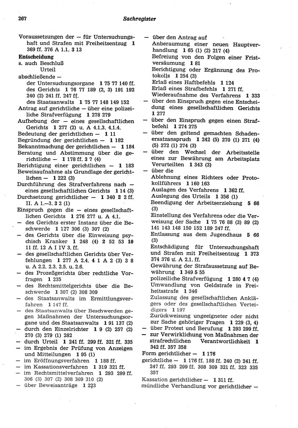 Strafprozeßordnung (StPO) der Deutschen Demokratischen Republik (DDR) sowie angrenzende Gesetze und Bestimmungen 1977, Seite 267 (StPO DDR Ges. Best. 1977, S. 267)