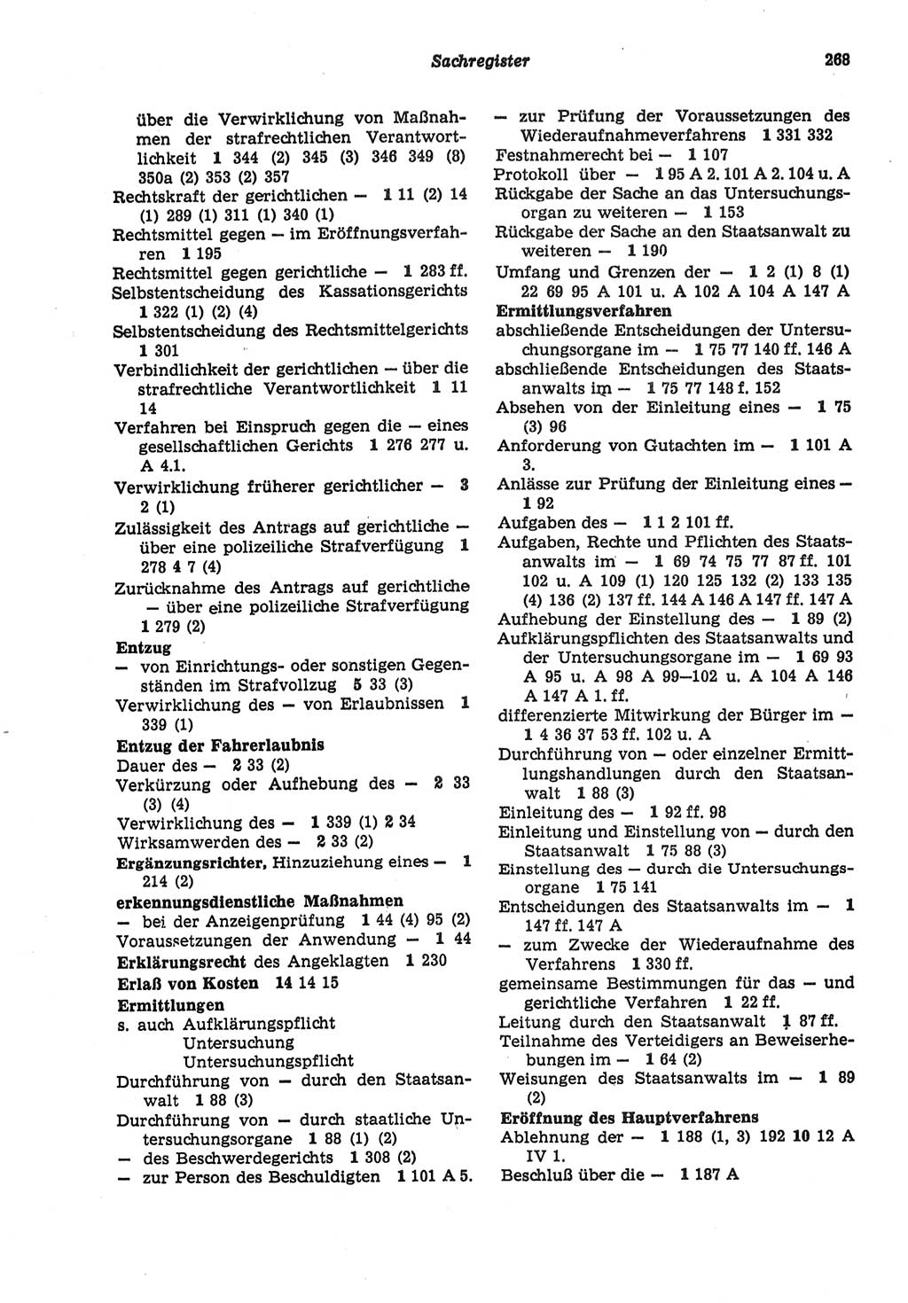 Strafprozeßordnung (StPO) der Deutschen Demokratischen Republik (DDR) sowie angrenzende Gesetze und Bestimmungen 1977, Seite 268 (StPO DDR Ges. Best. 1977, S. 268)