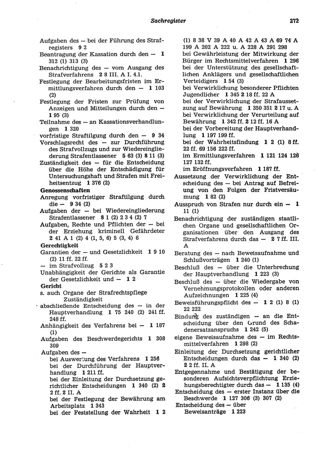 Strafprozeßordnung (StPO) der Deutschen Demokratischen Republik (DDR) sowie angrenzende Gesetze und Bestimmungen 1977, Seite 272 (StPO DDR Ges. Best. 1977, S. 272)
