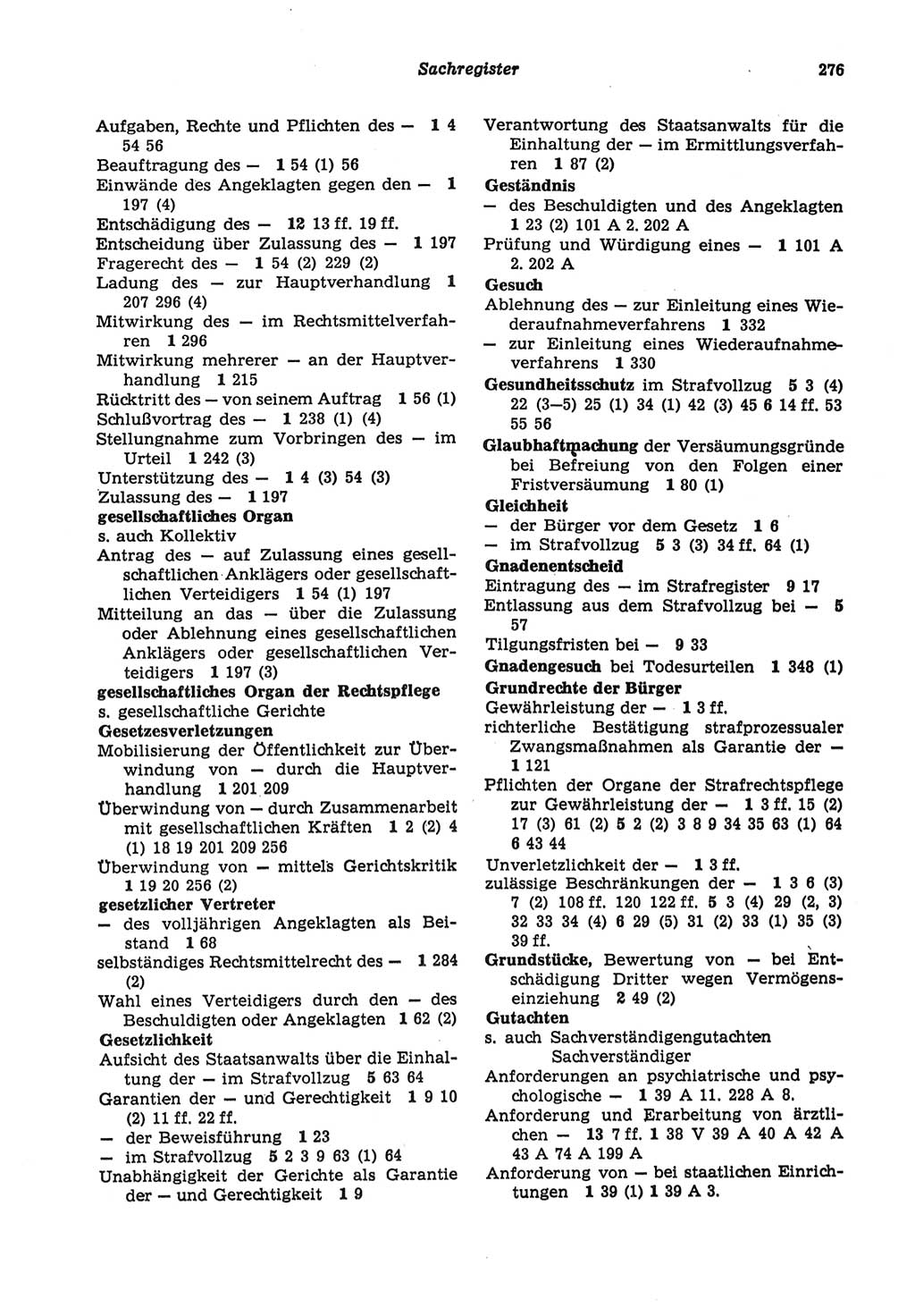 Strafprozeßordnung (StPO) der Deutschen Demokratischen Republik (DDR) sowie angrenzende Gesetze und Bestimmungen 1977, Seite 276 (StPO DDR Ges. Best. 1977, S. 276)
