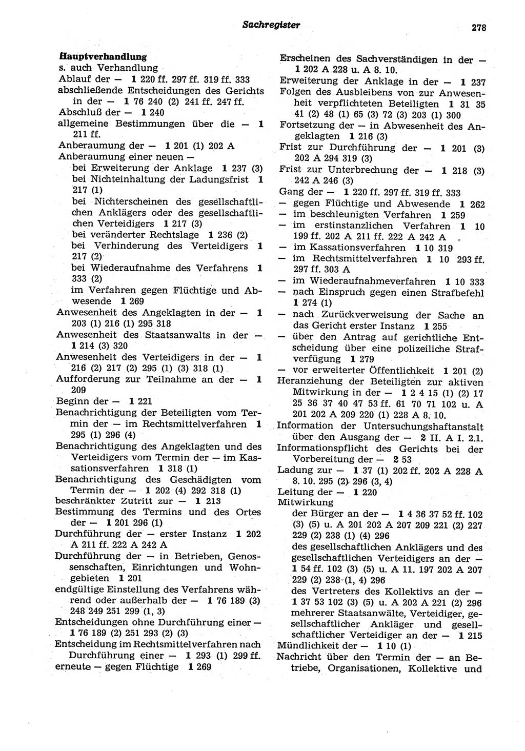 Strafprozeßordnung (StPO) der Deutschen Demokratischen Republik (DDR) sowie angrenzende Gesetze und Bestimmungen 1977, Seite 278 (StPO DDR Ges. Best. 1977, S. 278)