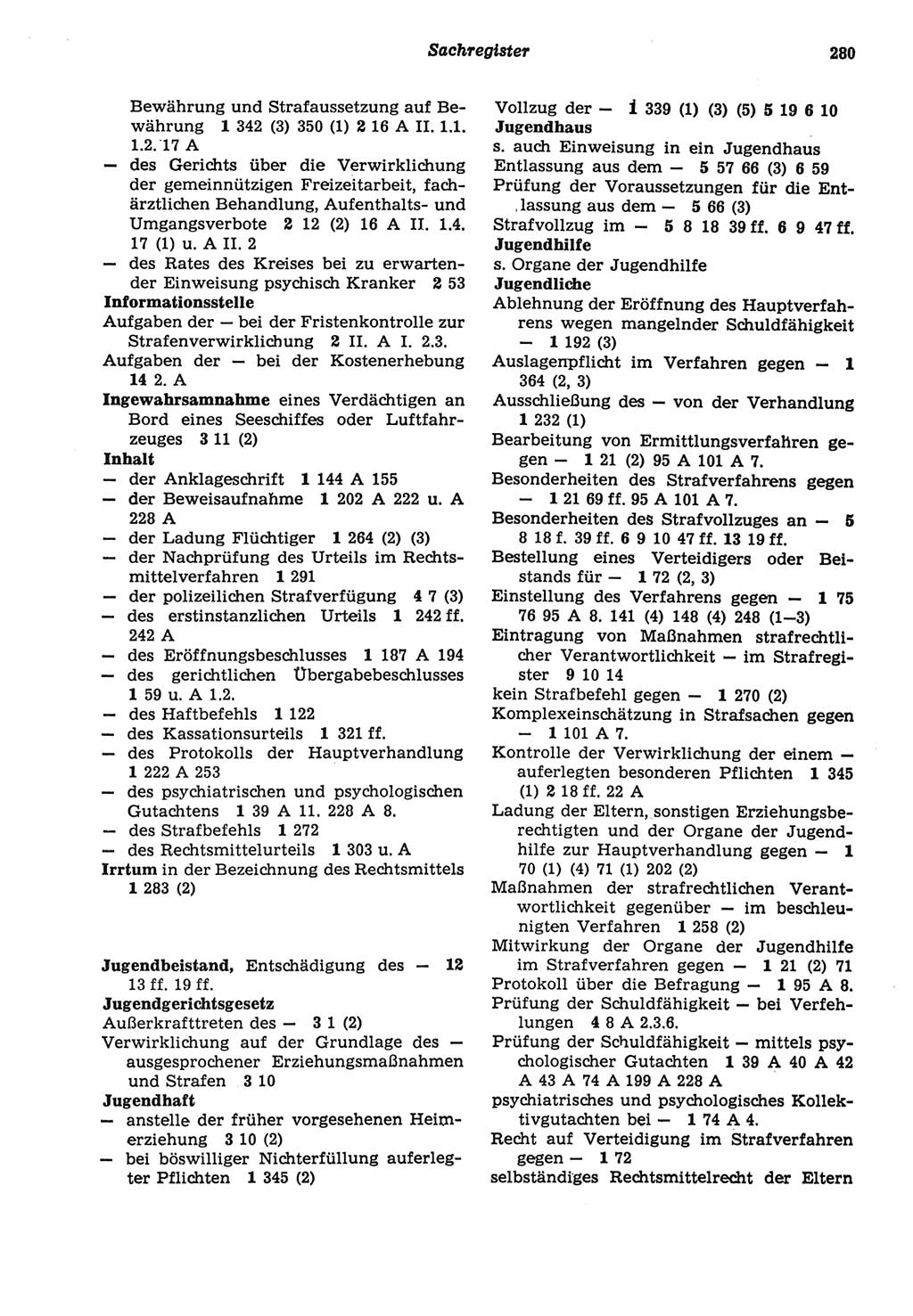 Strafprozeßordnung (StPO) der Deutschen Demokratischen Republik (DDR) sowie angrenzende Gesetze und Bestimmungen 1977, Seite 280 (StPO DDR Ges. Best. 1977, S. 280)