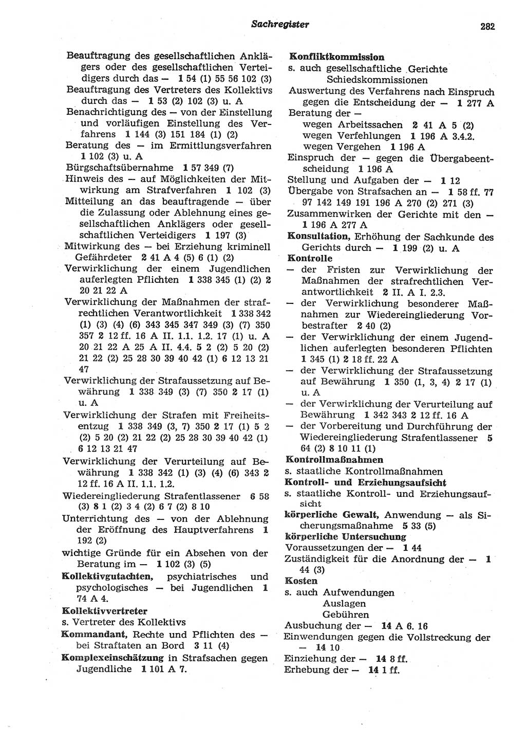 Strafprozeßordnung (StPO) der Deutschen Demokratischen Republik (DDR) sowie angrenzende Gesetze und Bestimmungen 1977, Seite 282 (StPO DDR Ges. Best. 1977, S. 282)