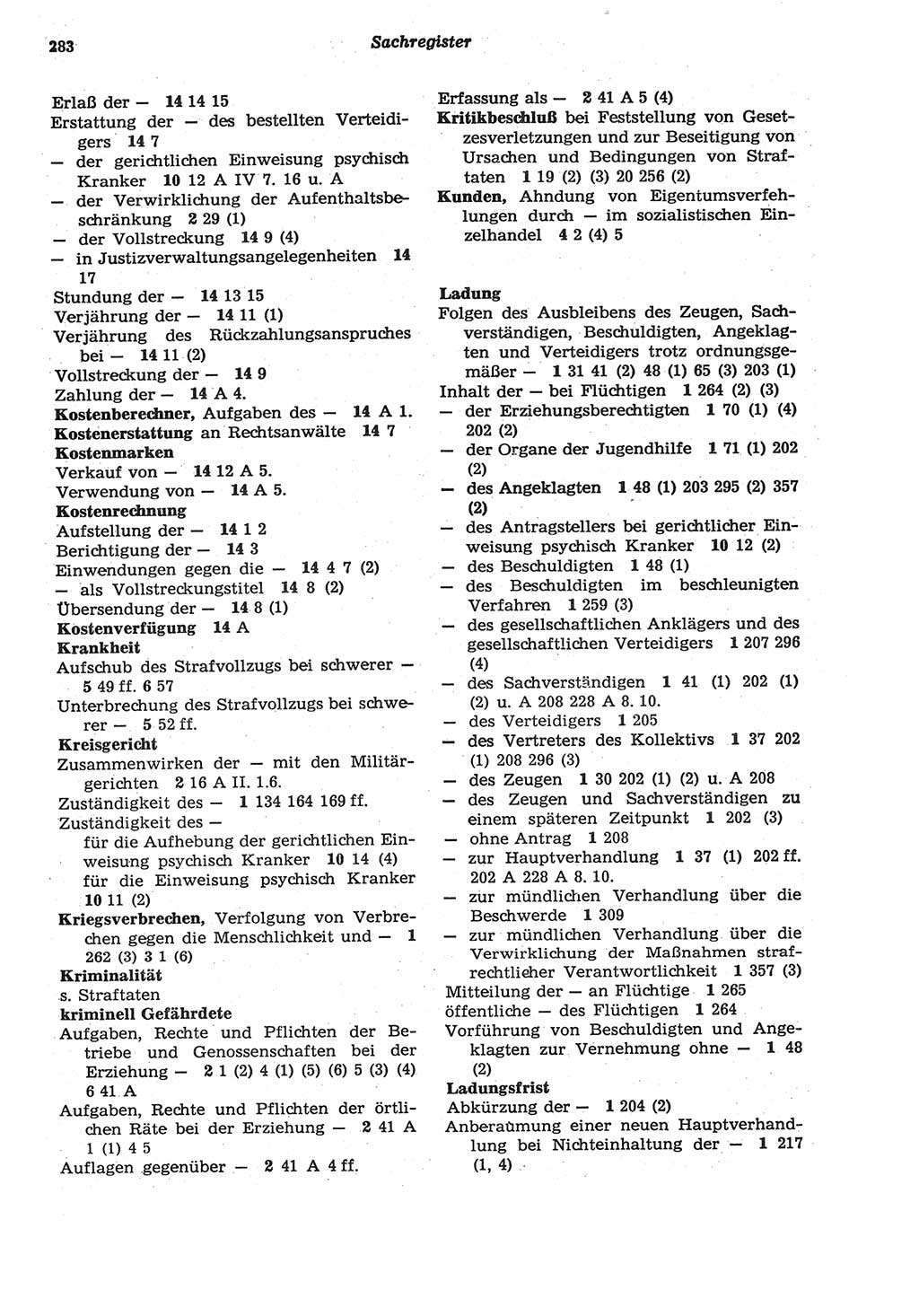 Strafprozeßordnung (StPO) der Deutschen Demokratischen Republik (DDR) sowie angrenzende Gesetze und Bestimmungen 1977, Seite 283 (StPO DDR Ges. Best. 1977, S. 283)