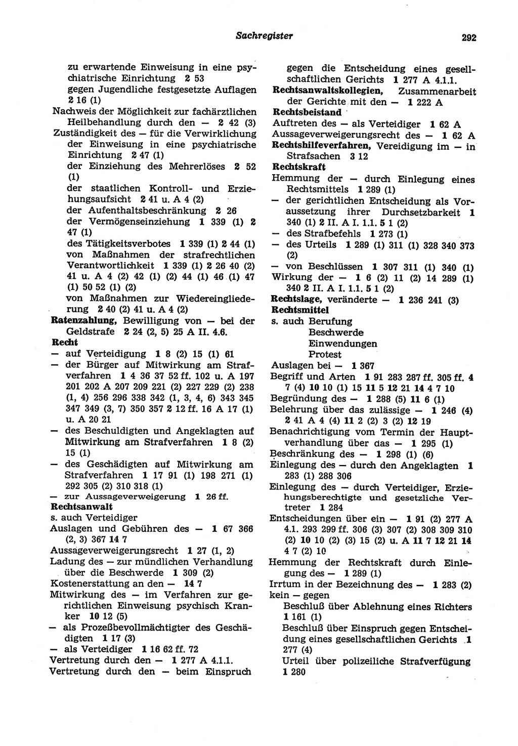 Strafprozeßordnung (StPO) der Deutschen Demokratischen Republik (DDR) sowie angrenzende Gesetze und Bestimmungen 1977, Seite 292 (StPO DDR Ges. Best. 1977, S. 292)
