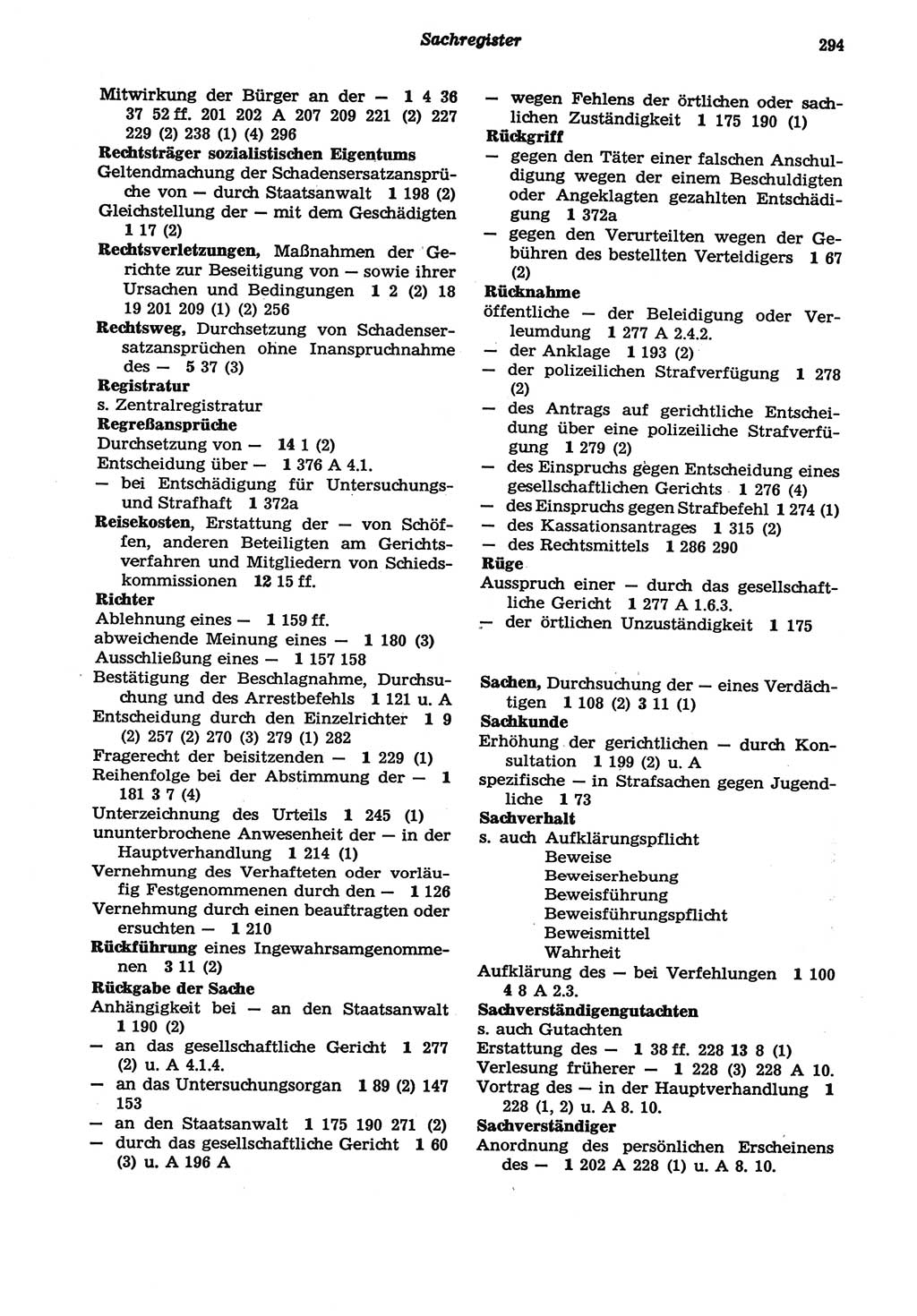 Strafprozeßordnung (StPO) der Deutschen Demokratischen Republik (DDR) sowie angrenzende Gesetze und Bestimmungen 1977, Seite 294 (StPO DDR Ges. Best. 1977, S. 294)