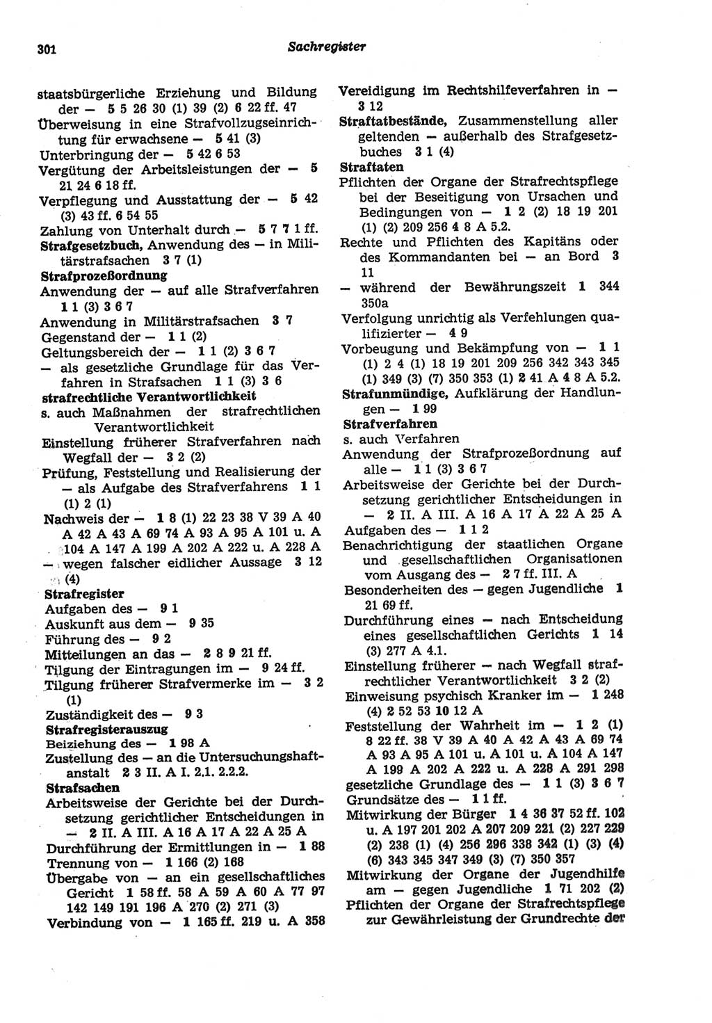 Strafprozeßordnung (StPO) der Deutschen Demokratischen Republik (DDR) sowie angrenzende Gesetze und Bestimmungen 1977, Seite 301 (StPO DDR Ges. Best. 1977, S. 301)