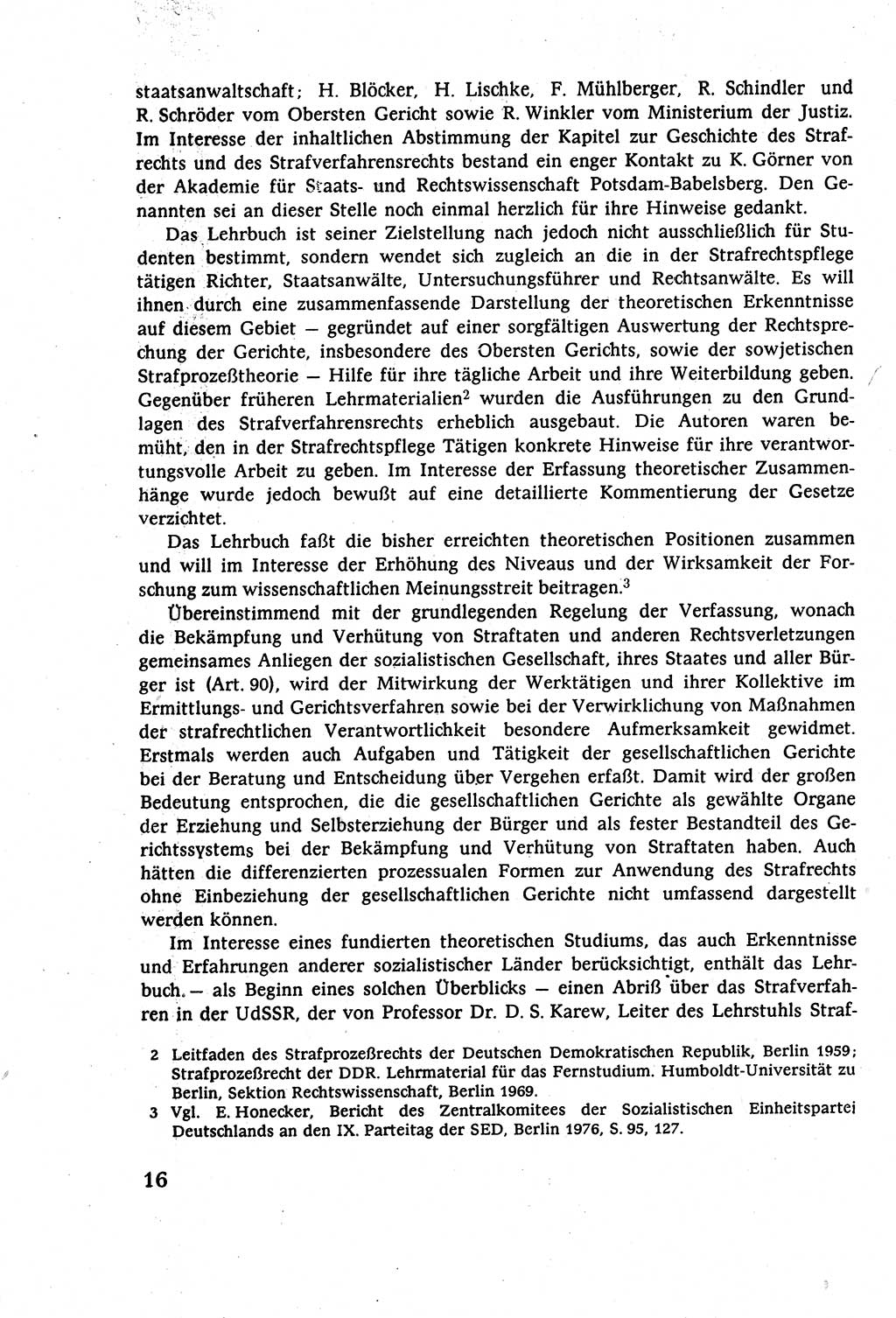 Strafverfahrensrecht [Deutsche Demokratische Republik (DDR)], Lehrbuch 1977, Seite 16 (Strafverf.-R. DDR Lb. 1977, S. 16)