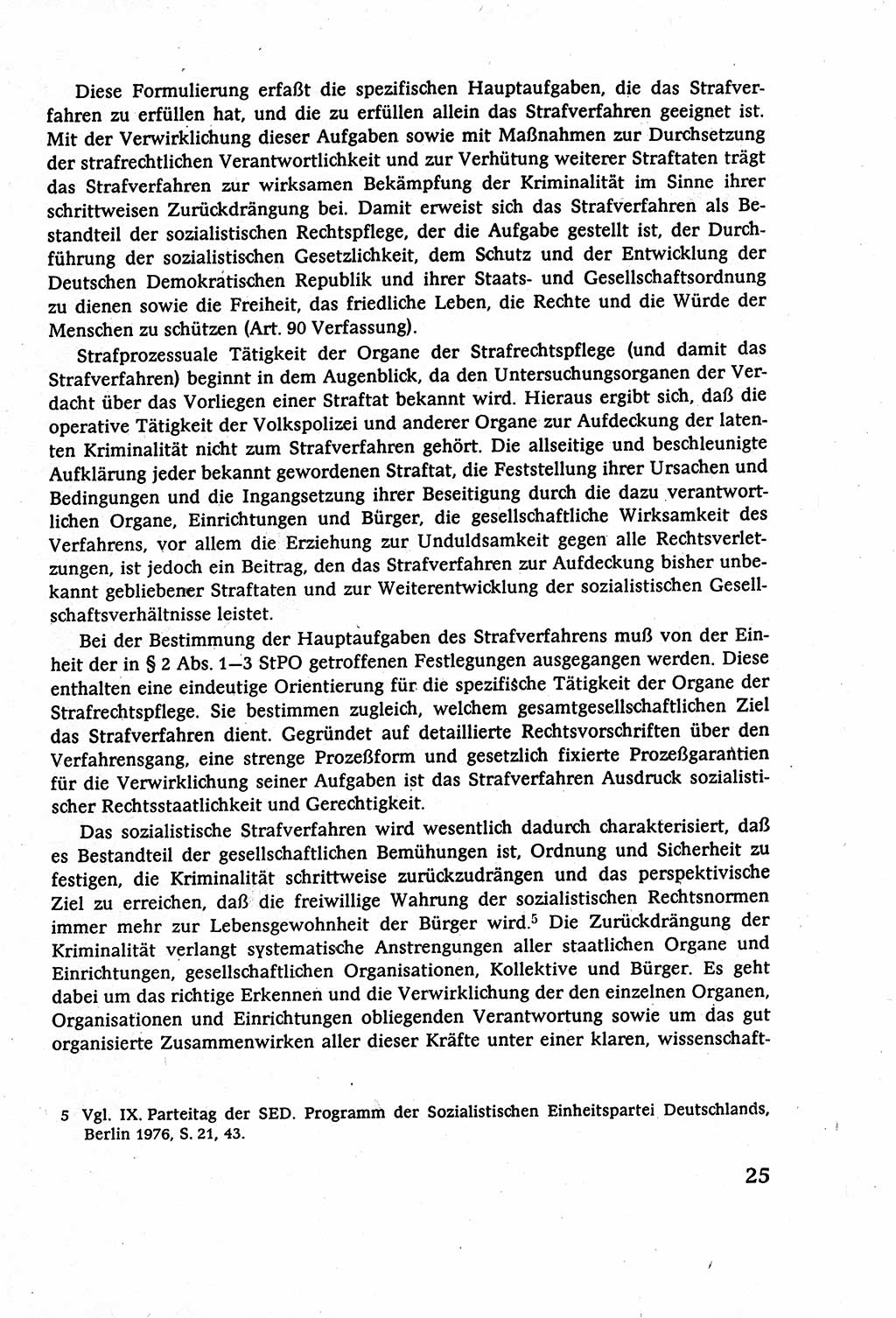 Strafverfahrensrecht [Deutsche Demokratische Republik (DDR)], Lehrbuch 1977, Seite 25 (Strafverf.-R. DDR Lb. 1977, S. 25)