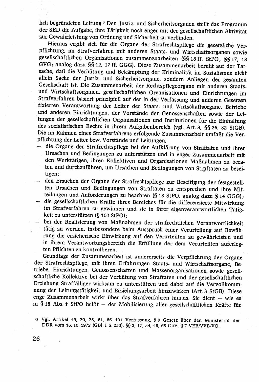Strafverfahrensrecht [Deutsche Demokratische Republik (DDR)], Lehrbuch 1977, Seite 26 (Strafverf.-R. DDR Lb. 1977, S. 26)