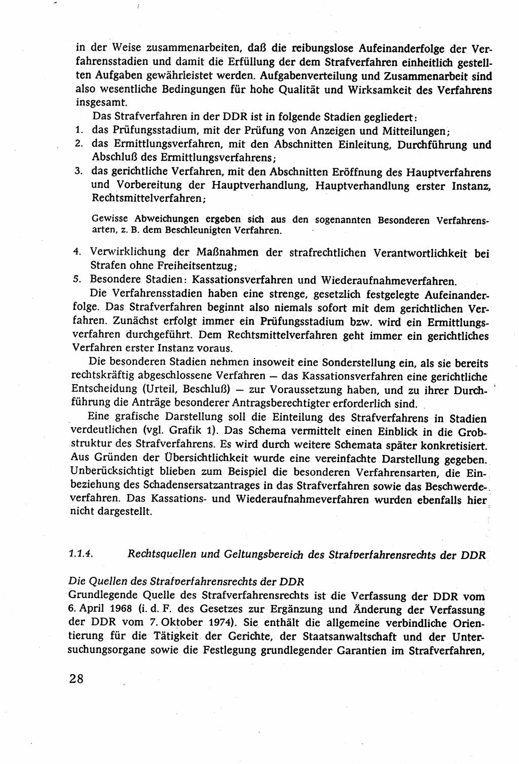 Strafverfahrensrecht [Deutsche Demokratische Republik (DDR)], Lehrbuch 1977, Seite 28 (Strafverf.-R. DDR Lb. 1977, S. 28)