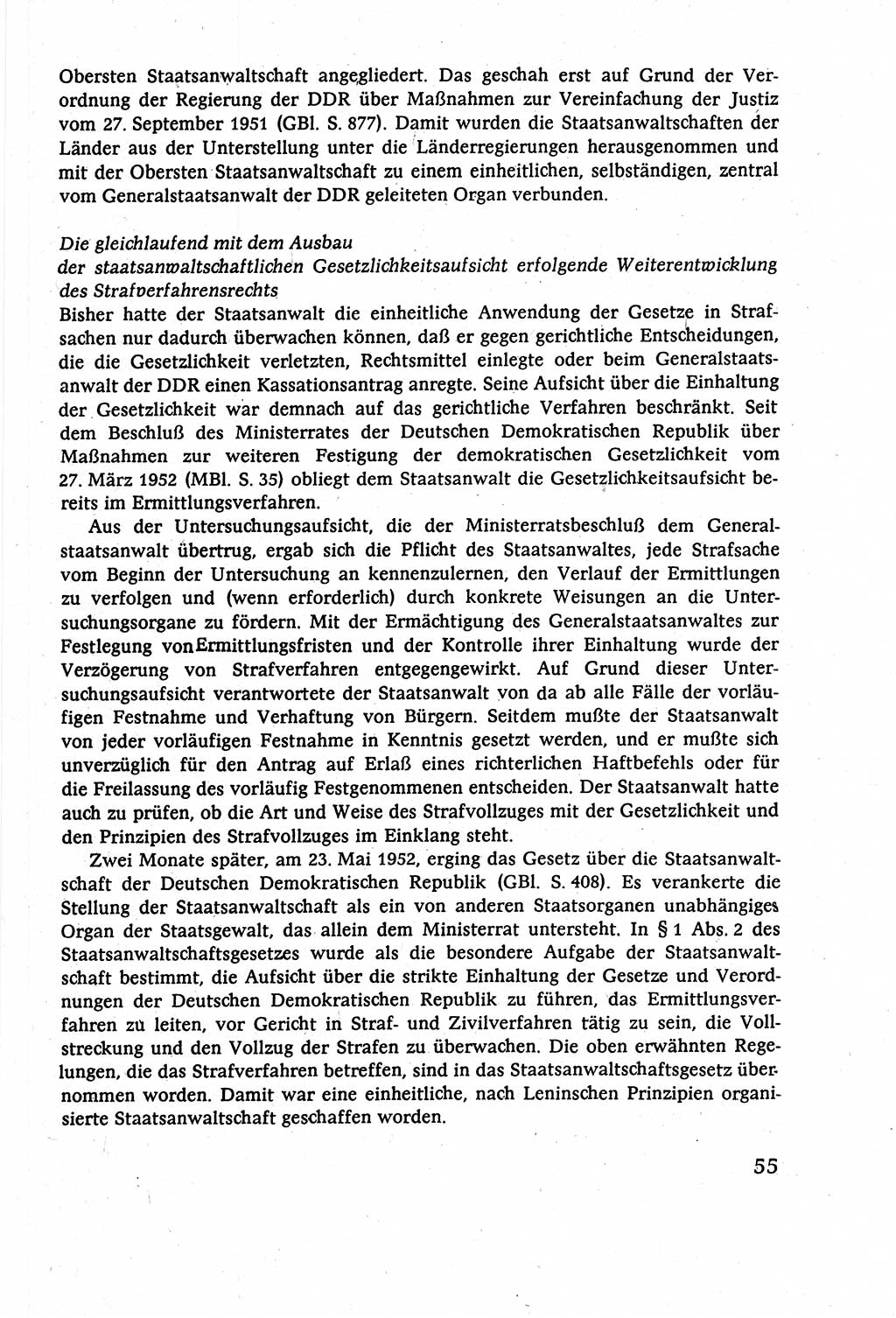 Strafverfahrensrecht [Deutsche Demokratische Republik (DDR)], Lehrbuch 1977, Seite 55 (Strafverf.-R. DDR Lb. 1977, S. 55)