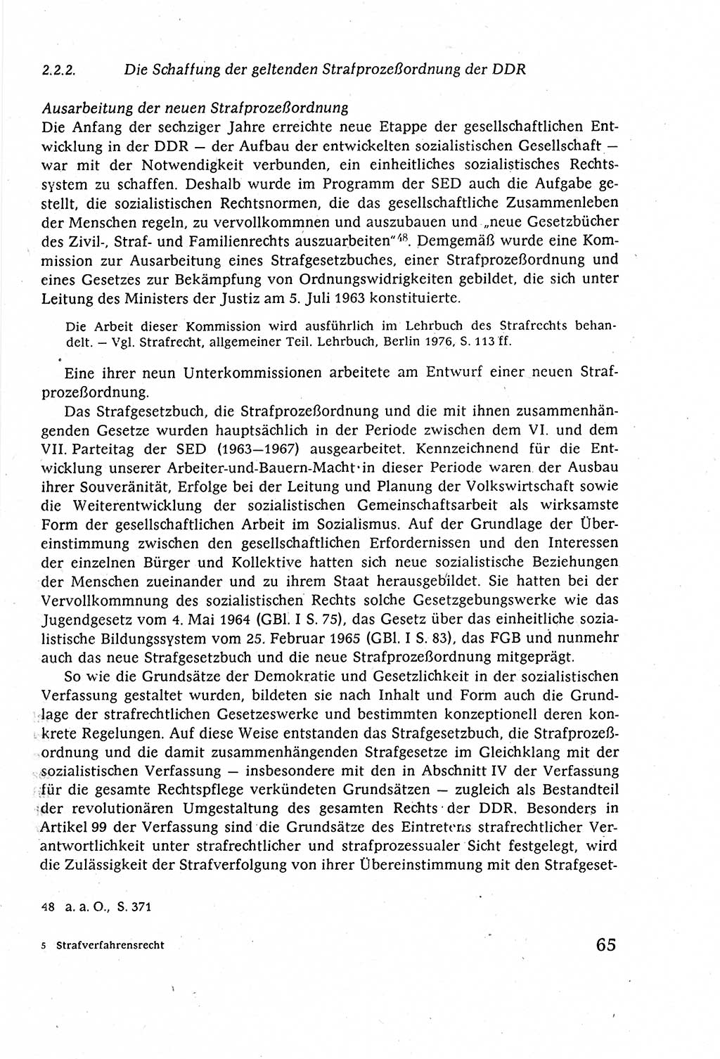 Strafverfahrensrecht [Deutsche Demokratische Republik (DDR)], Lehrbuch 1977, Seite 65 (Strafverf.-R. DDR Lb. 1977, S. 65)