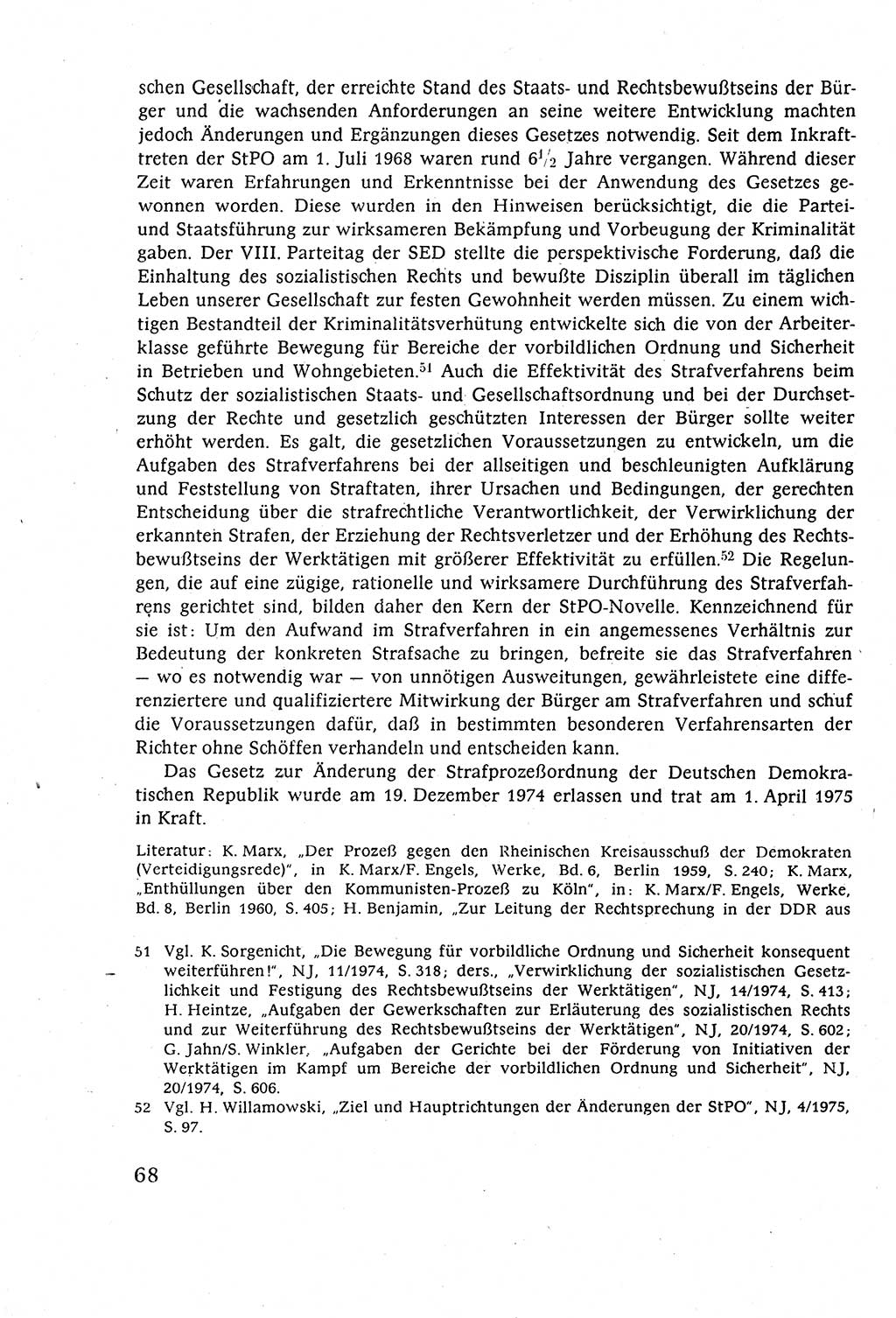 Strafverfahrensrecht [Deutsche Demokratische Republik (DDR)], Lehrbuch 1977, Seite 68 (Strafverf.-R. DDR Lb. 1977, S. 68)