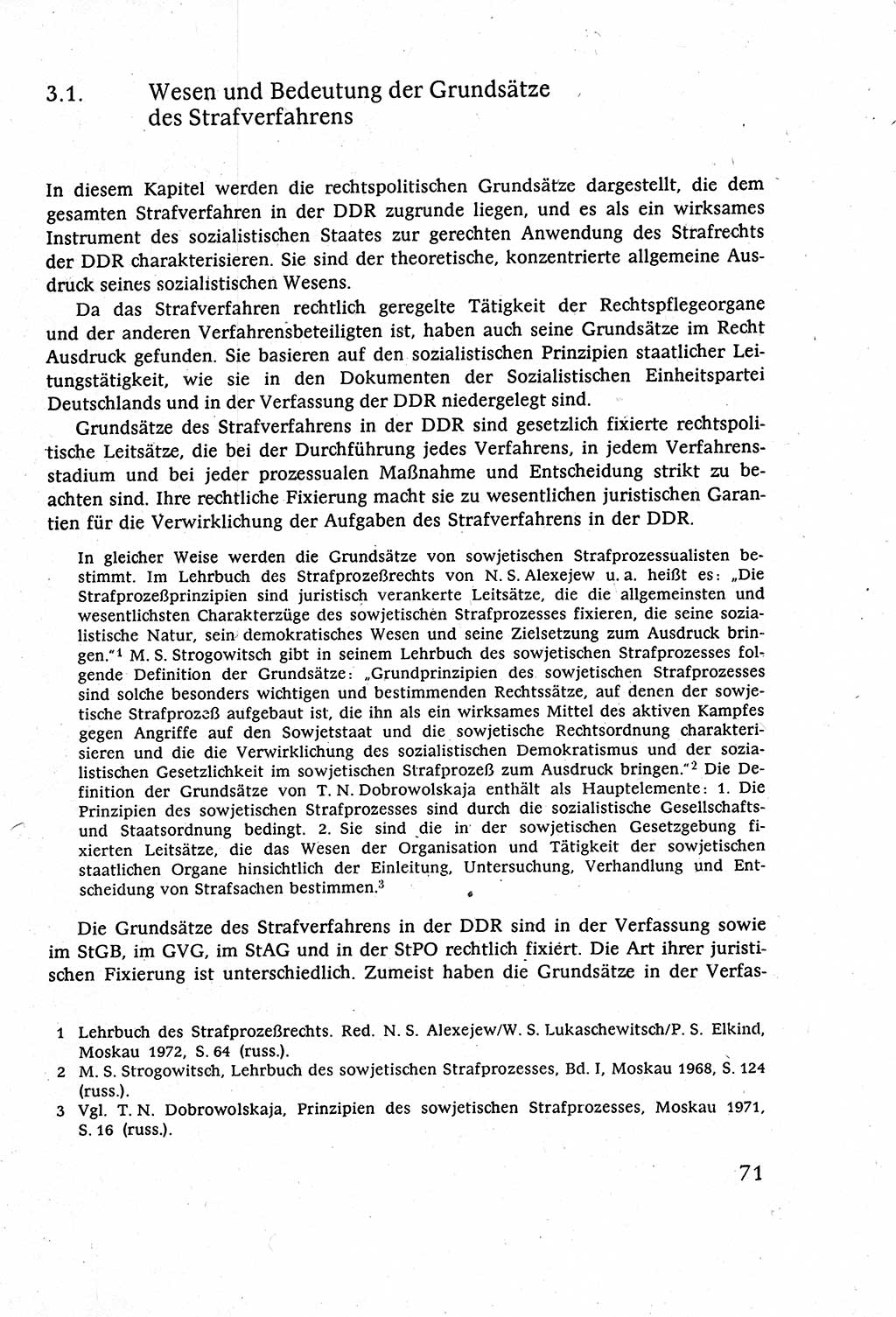 Strafverfahrensrecht [Deutsche Demokratische Republik (DDR)], Lehrbuch 1977, Seite 71 (Strafverf.-R. DDR Lb. 1977, S. 71)