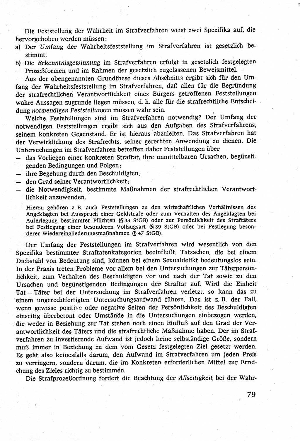Strafverfahrensrecht [Deutsche Demokratische Republik (DDR)], Lehrbuch 1977, Seite 79 (Strafverf.-R. DDR Lb. 1977, S. 79)