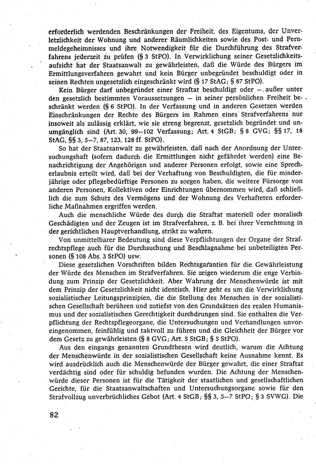 Strafverfahrensrecht [Deutsche Demokratische Republik (DDR)], Lehrbuch 1977, Seite 82 (Strafverf.-R. DDR Lb. 1977, S. 82)